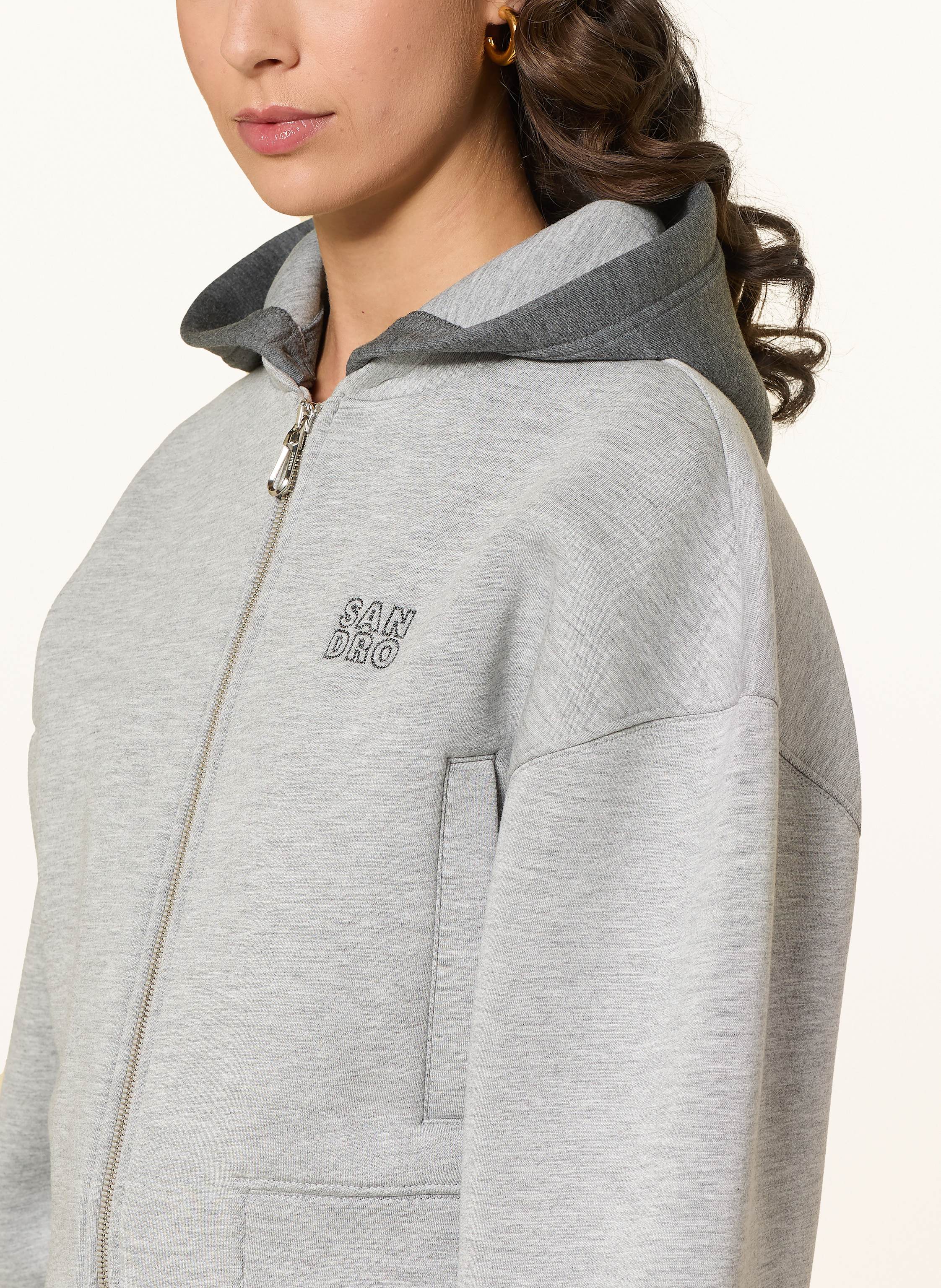 Thumbnail - Sandro Cropped-Sweatjacke grau