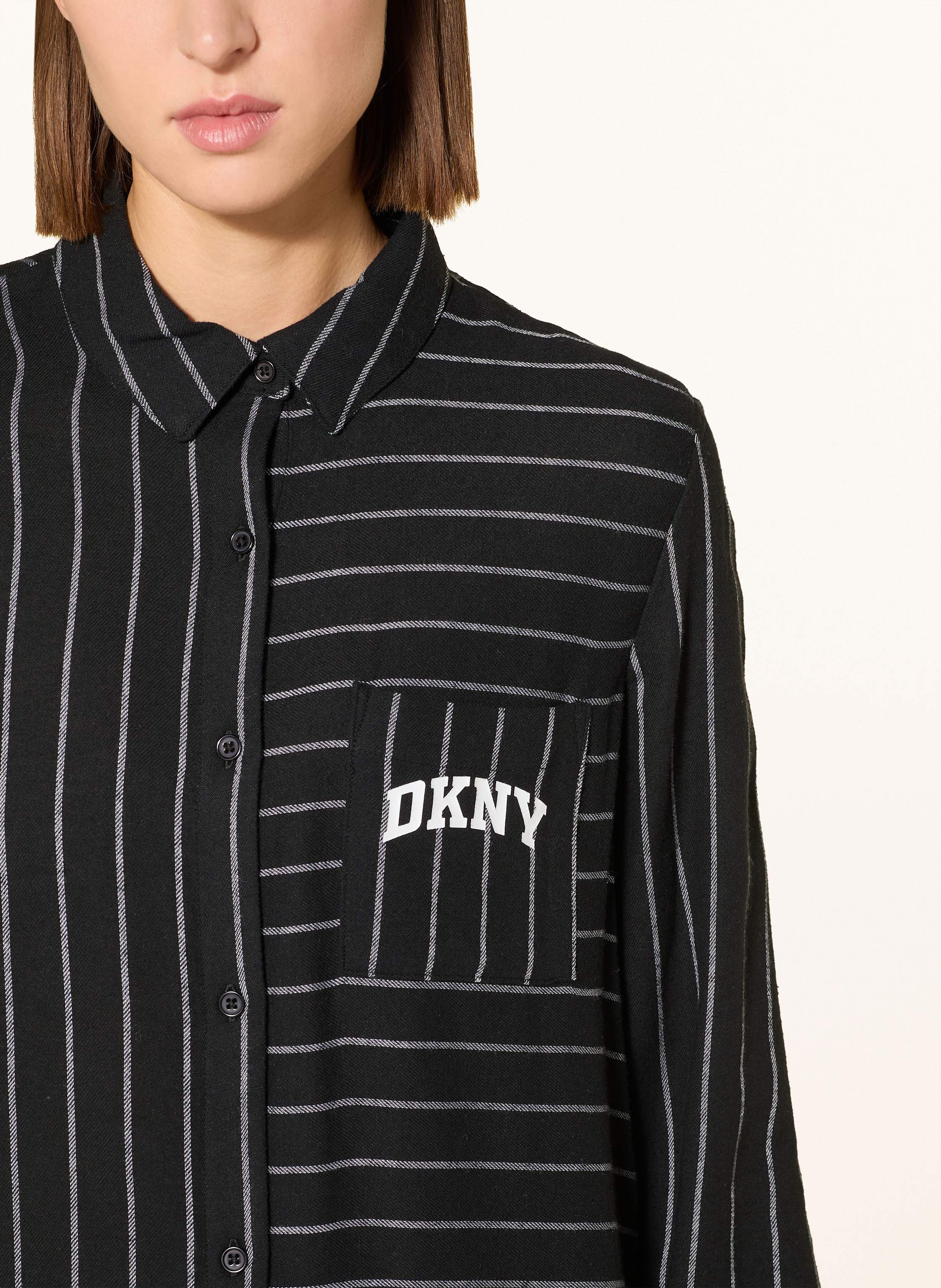 Thumbnail - Dkny Nachthemd Channel The Flannel Aus Flanell schwarz