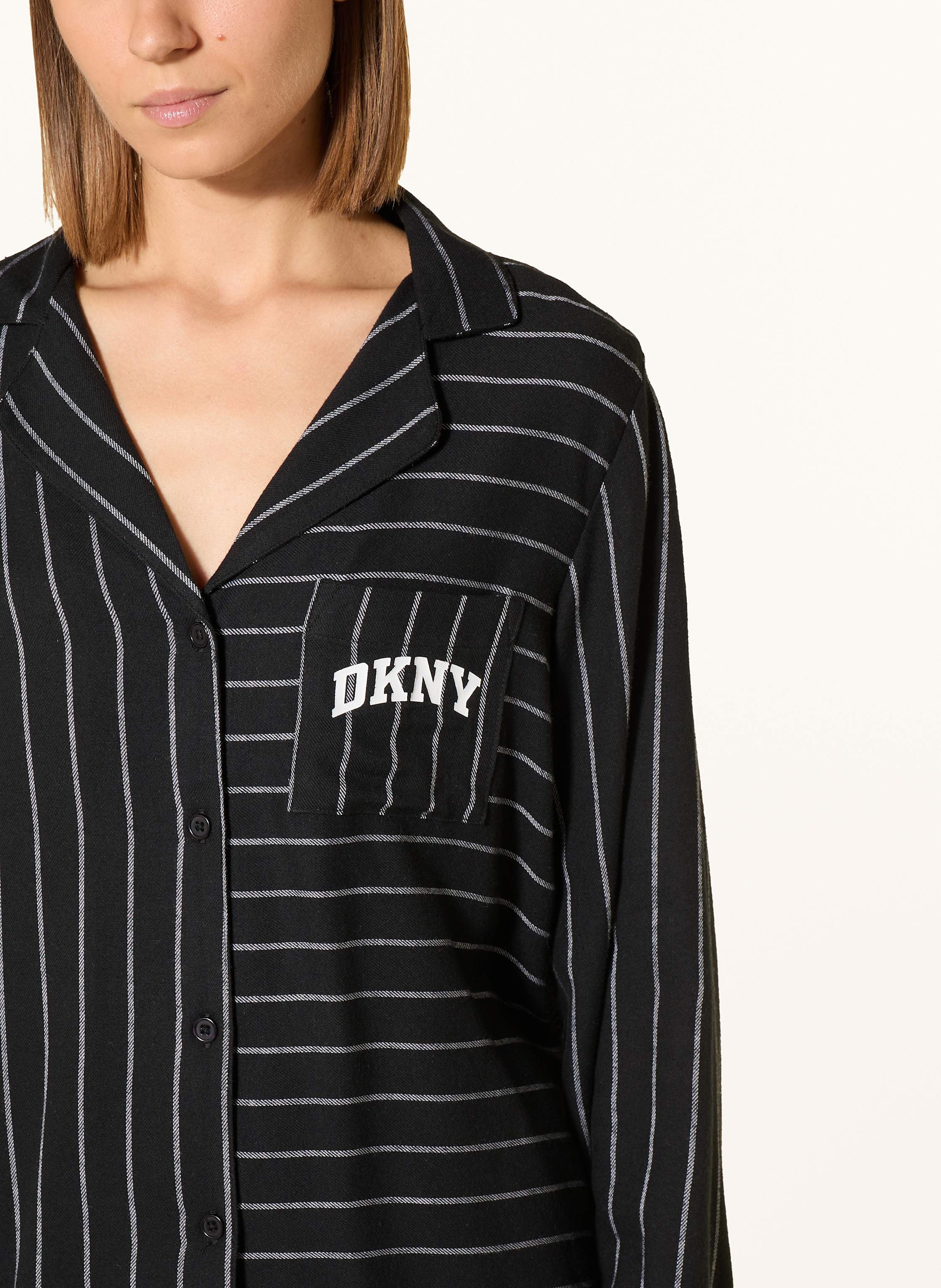 Thumbnail - Dkny Schlafanzug Channel The Flannel Aus Flanell schwarz