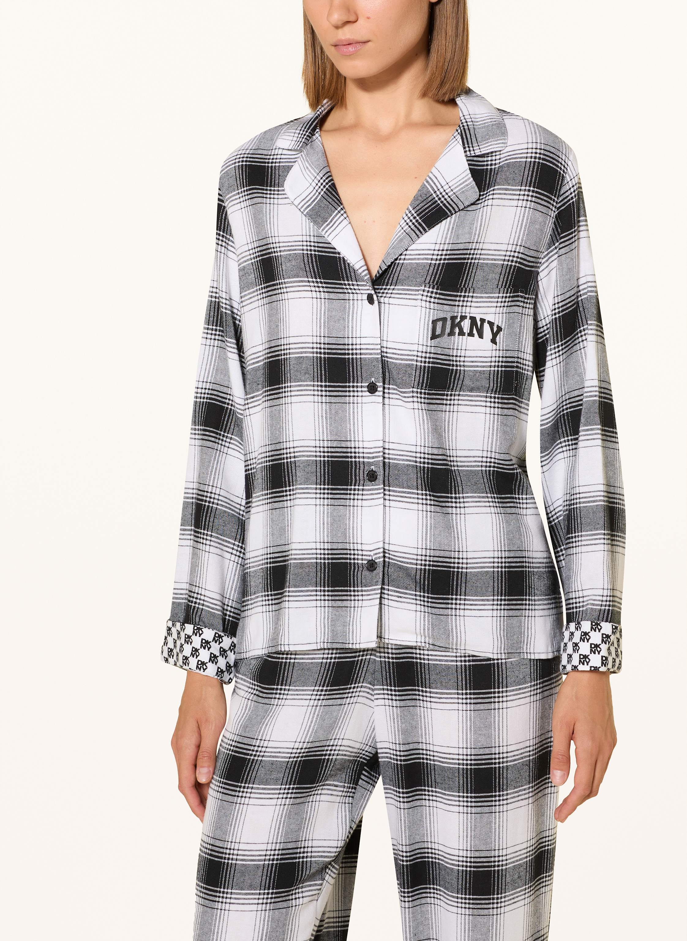 Thumbnail - Dkny Schlafanzug Channel The Flannel Aus Flanell schwarz