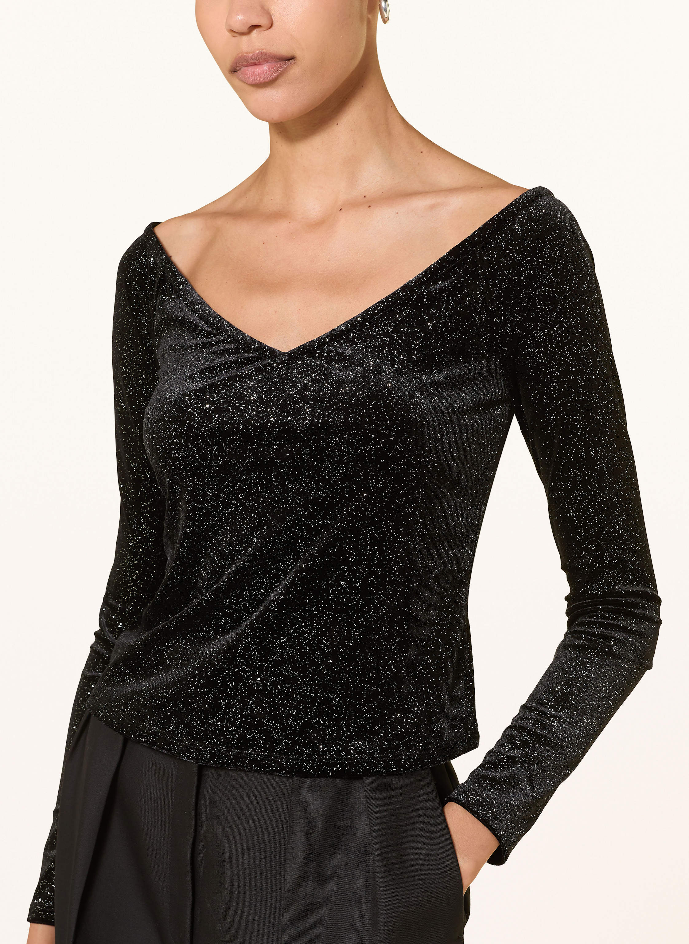 Thumbnail - Armani Exchange Blusenshirt Aus Samt schwarz