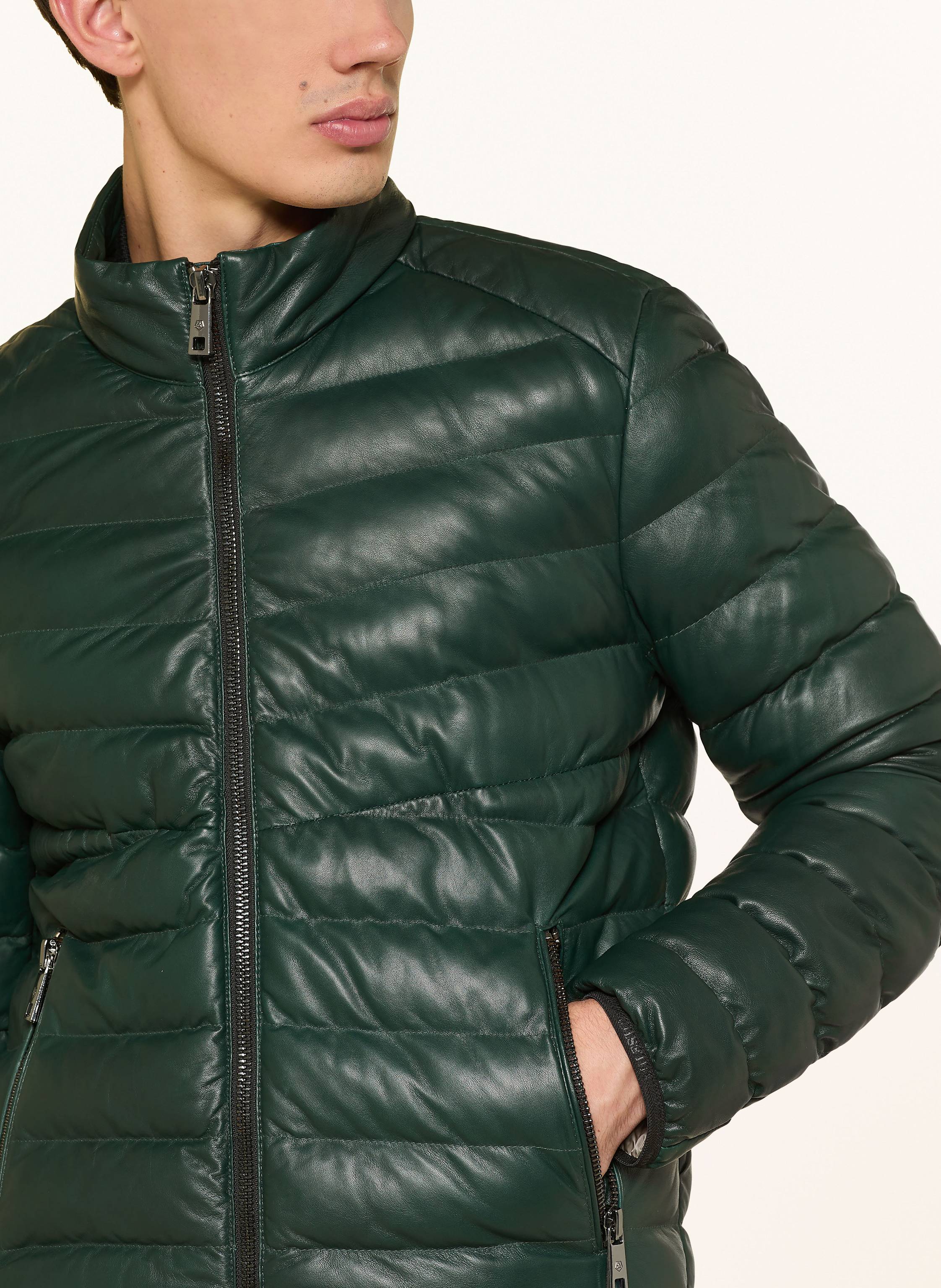 Thumbnail - Milestone Lederjacke Mshendrik Mit Dupont™ Sorona®-Isolierung gruen