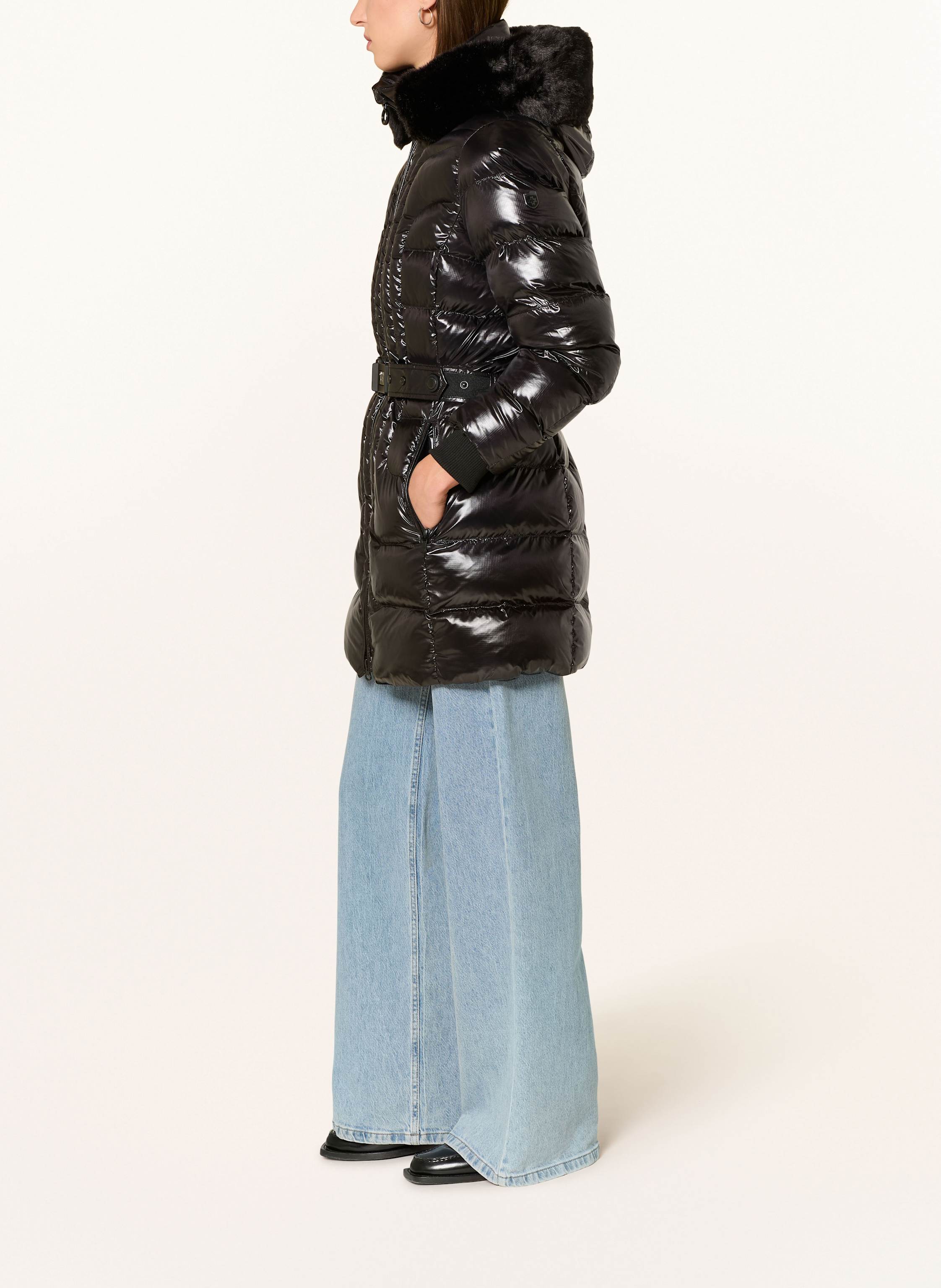 Thumbnail - Wellensteyn Steppjacke Beltique Mit Abnehmbarer Kapuze Und Kunstpelz schwarz