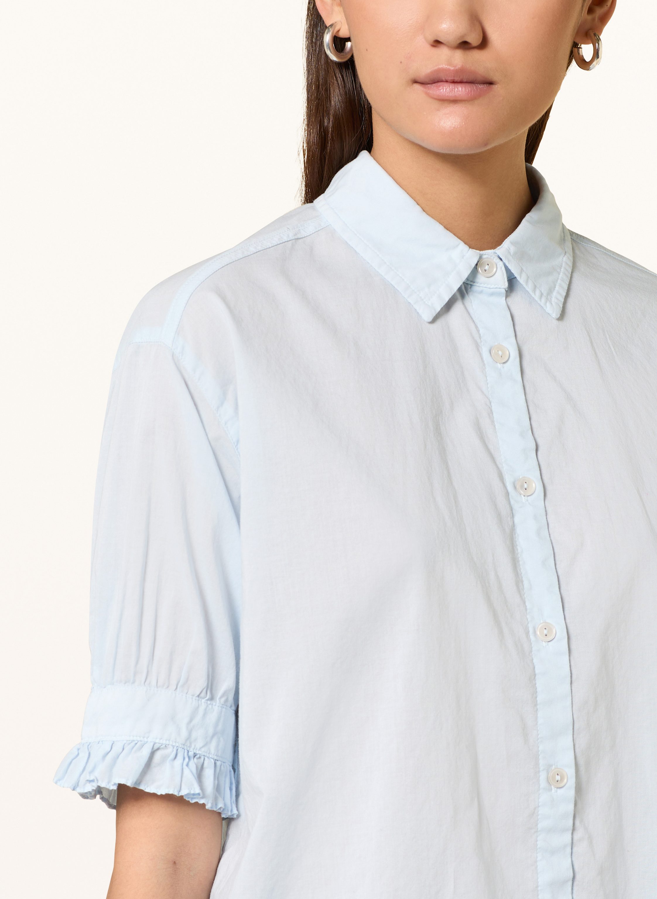 Thumbnail - True Religion Hemdbluse Jimena Mit Rüschen blau