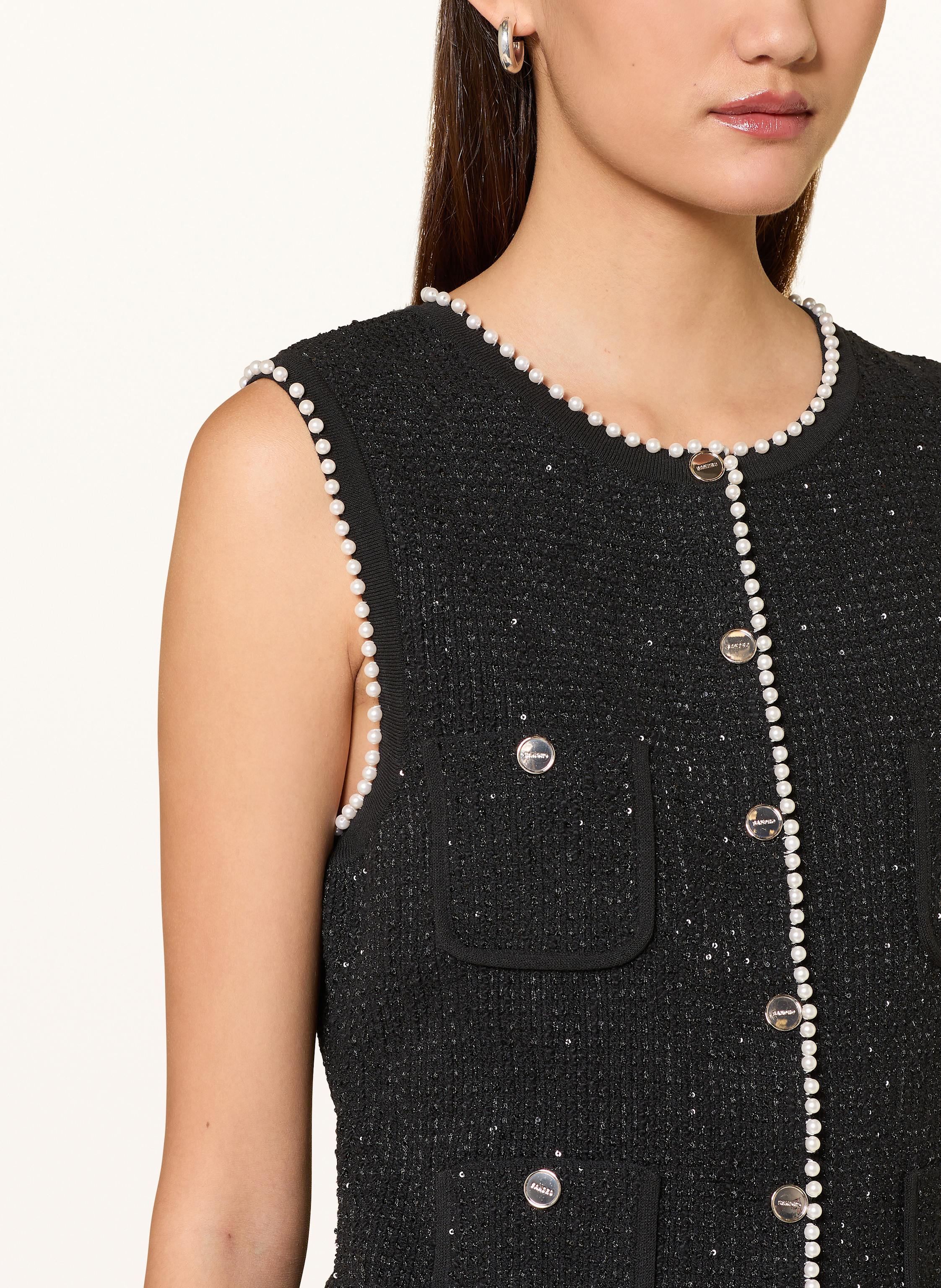 Thumbnail - Sandro Blusentop Aus Tweed Mit Glitzergarn schwarz