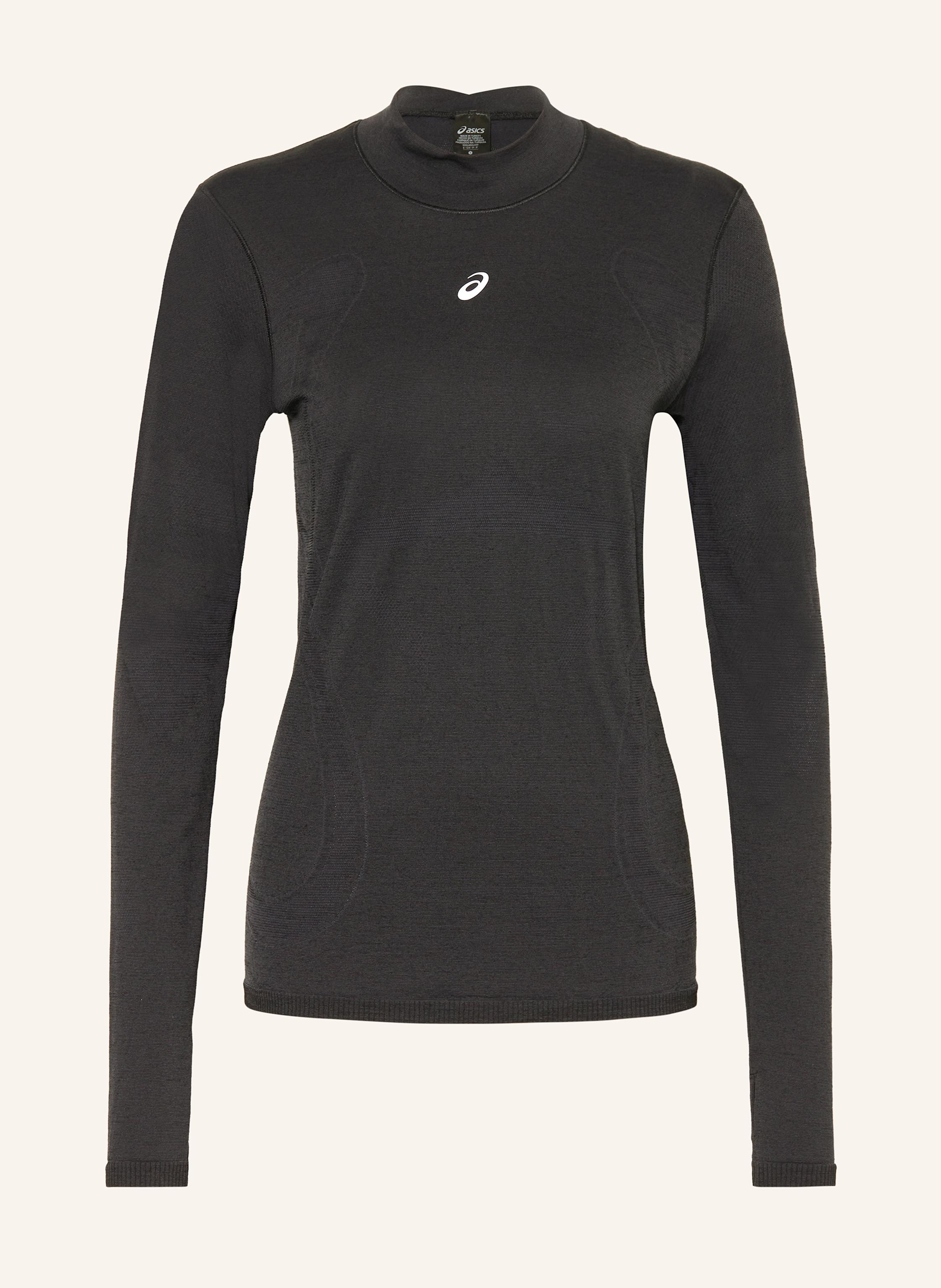 Asics Laufshirt Road Winter Seamless Mit Merinowolle schwarz