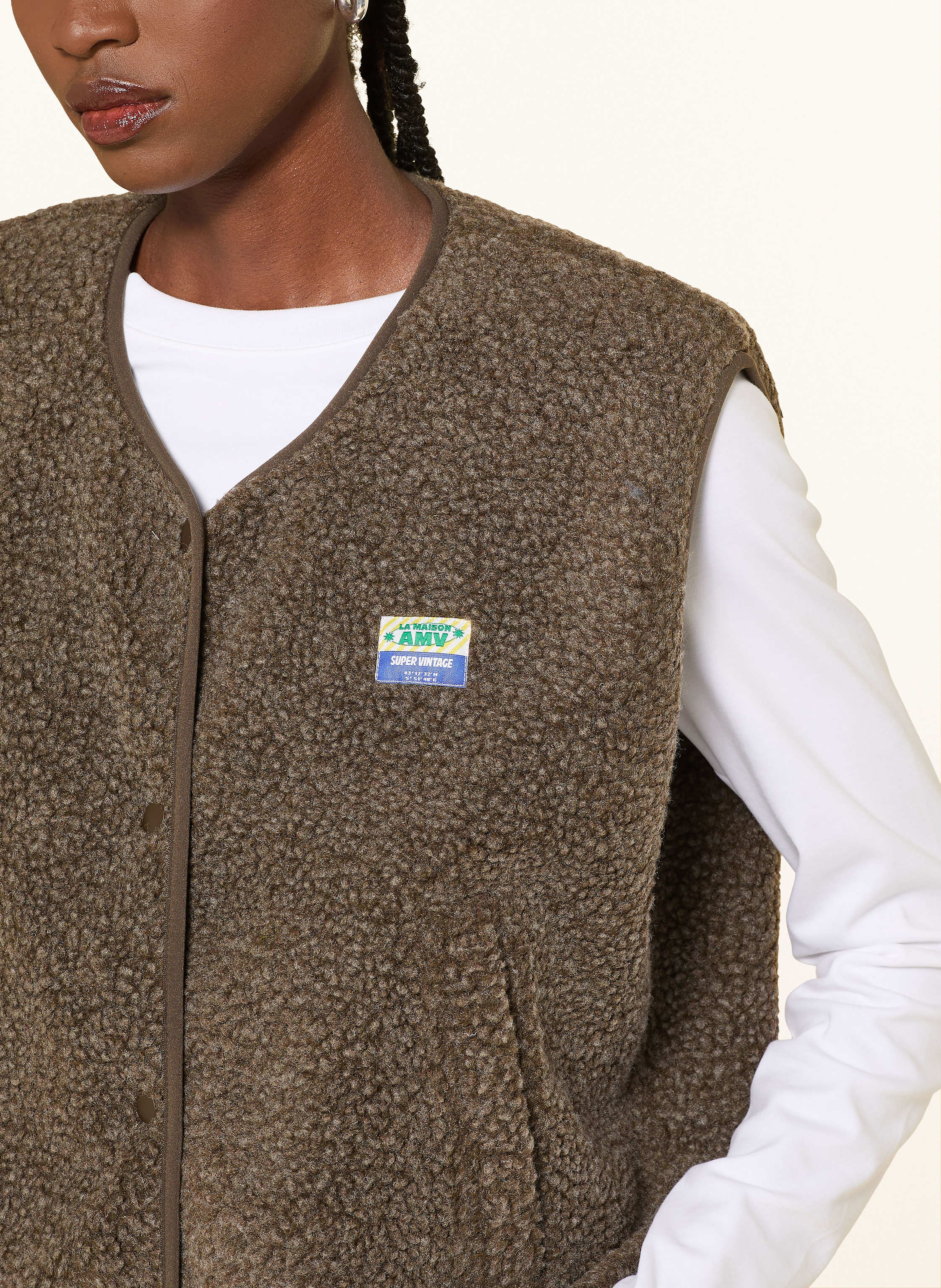 Thumbnail - American Vintage Teddyfell-Weste Hoktown braun