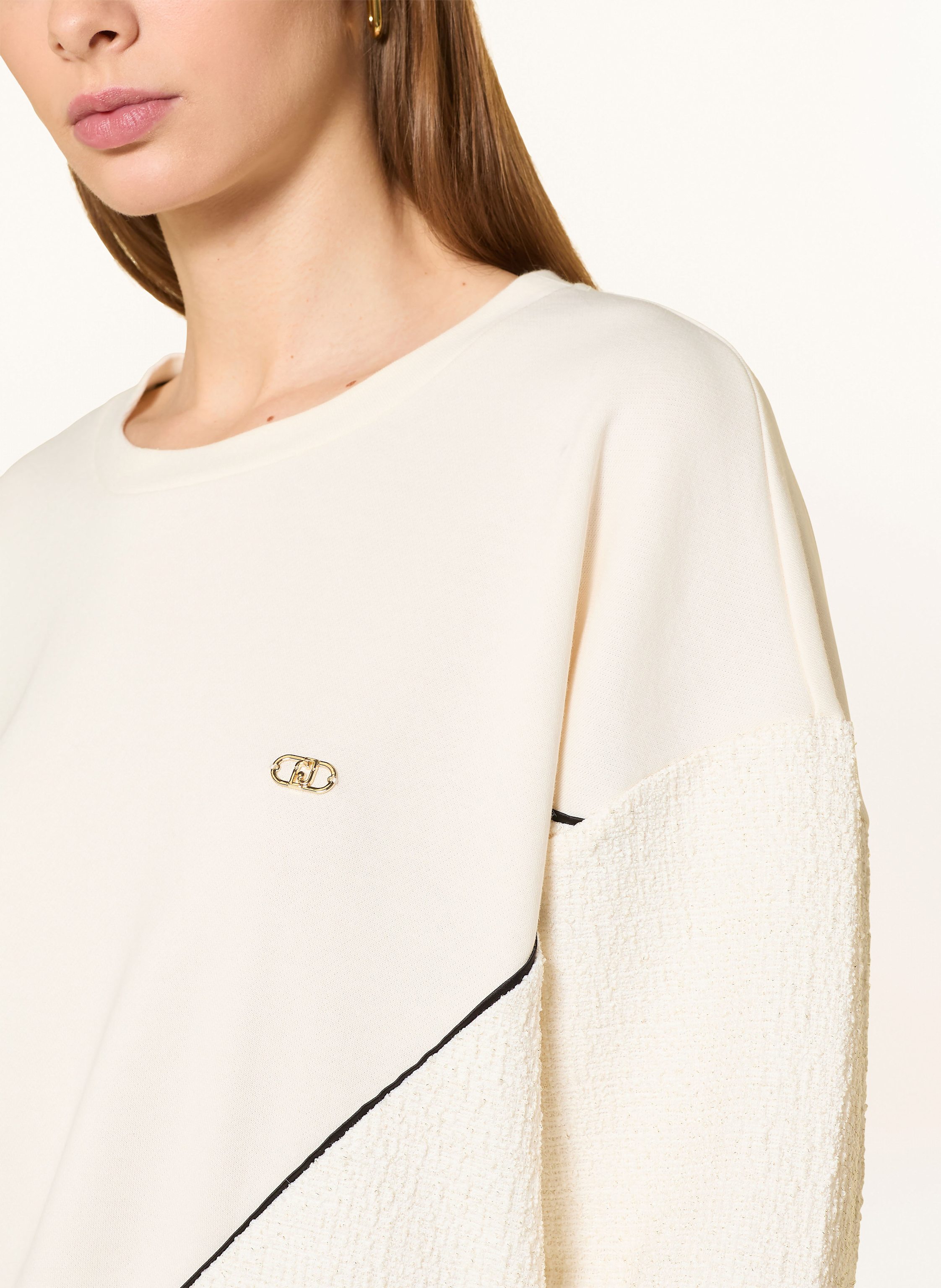 Thumbnail - Liu Jo Sweatshirt Mit Glitzergarn weiss