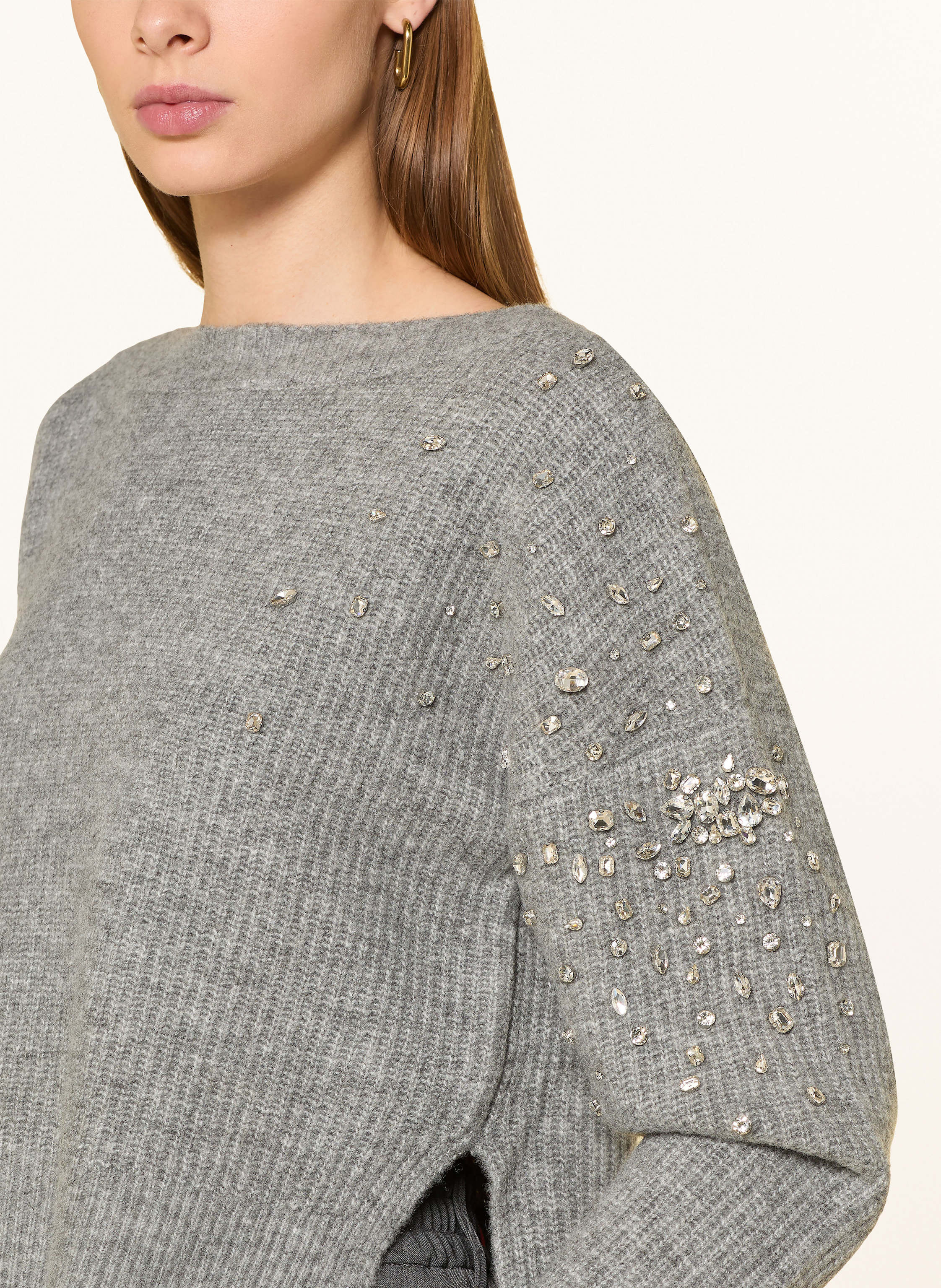 Thumbnail - Liu Jo Pullover Mit Schmucksteinen grau