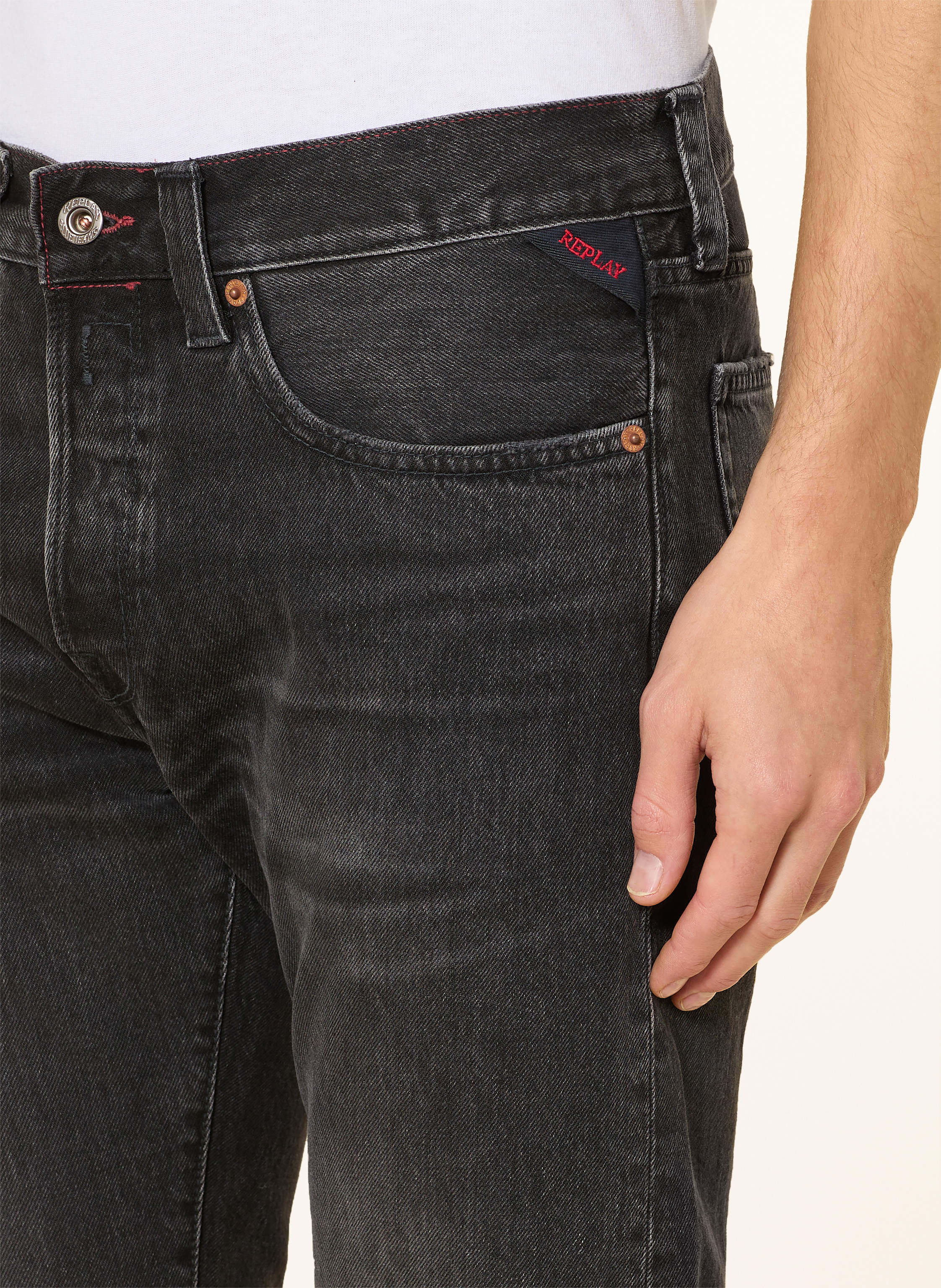 Thumbnail - Replay Jeans Deryck Regular Fit grau