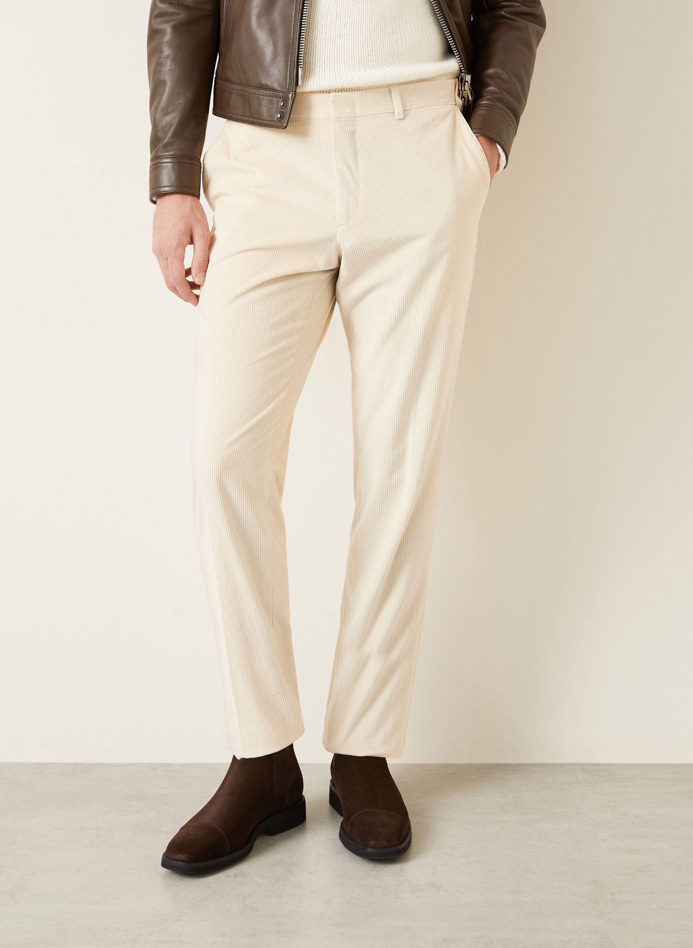 Thumbnail - Brioni Cordchino Vail Slim Fit weiss
