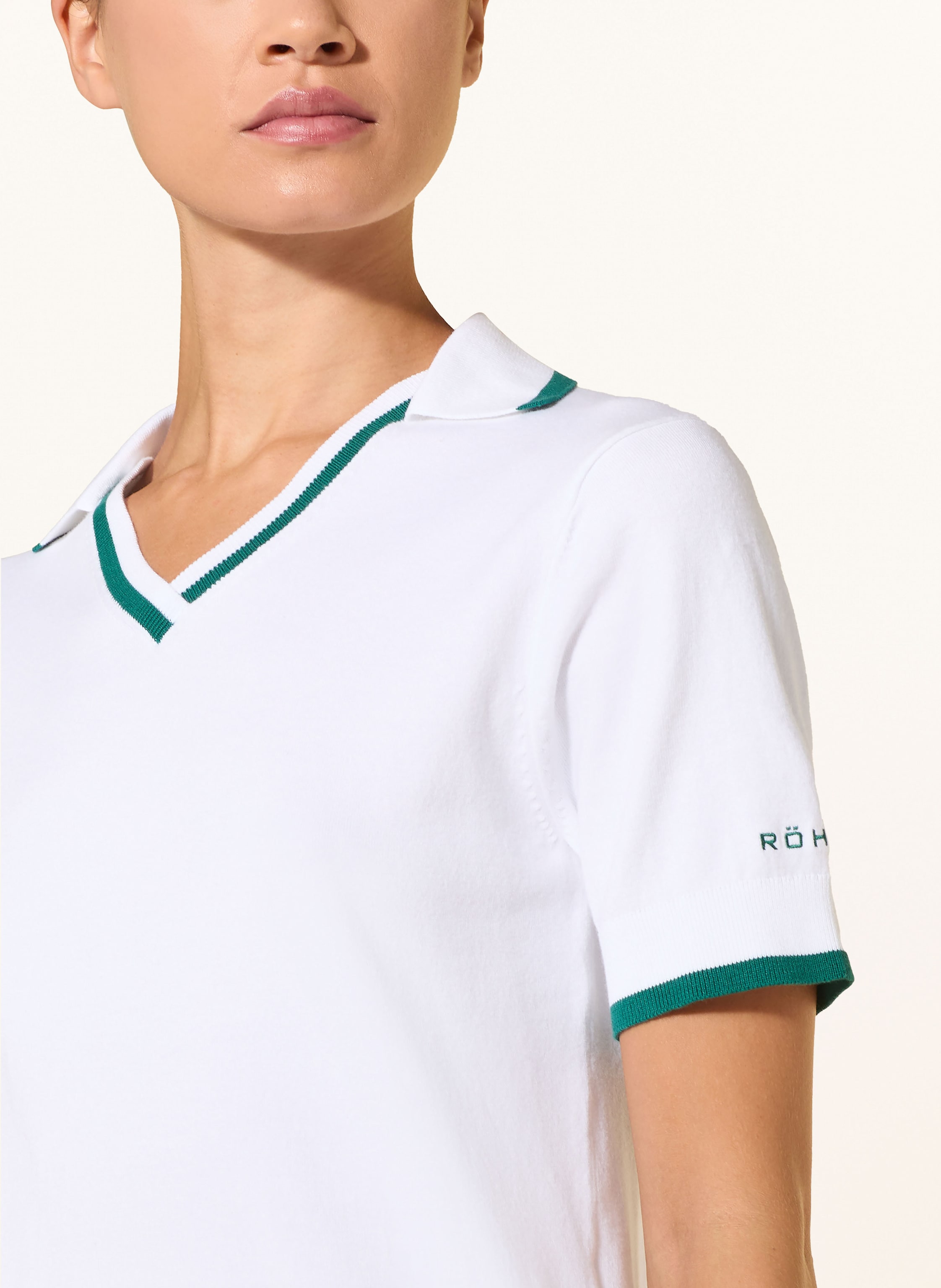 Thumbnail - Röhnisch Strick-Poloshirt Swing Regular Fit weiss