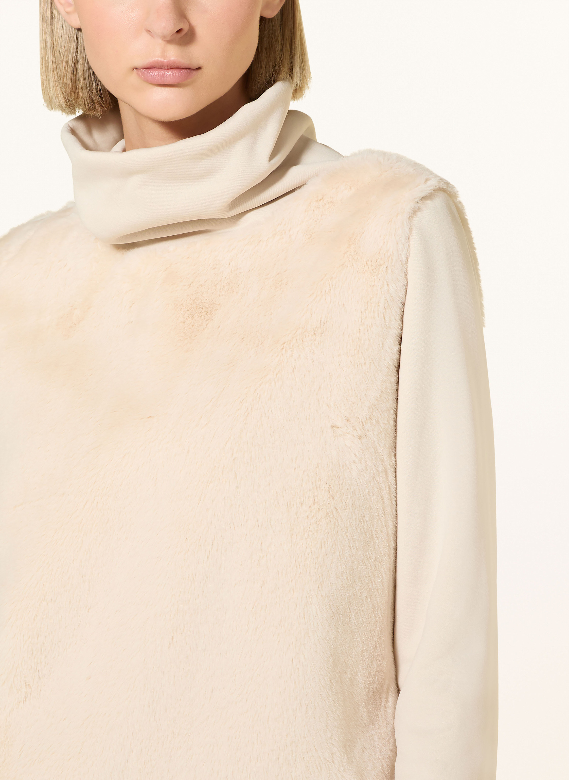 Thumbnail - Jeanne Baret Sweatshirt Camelia Im Materialmix beige