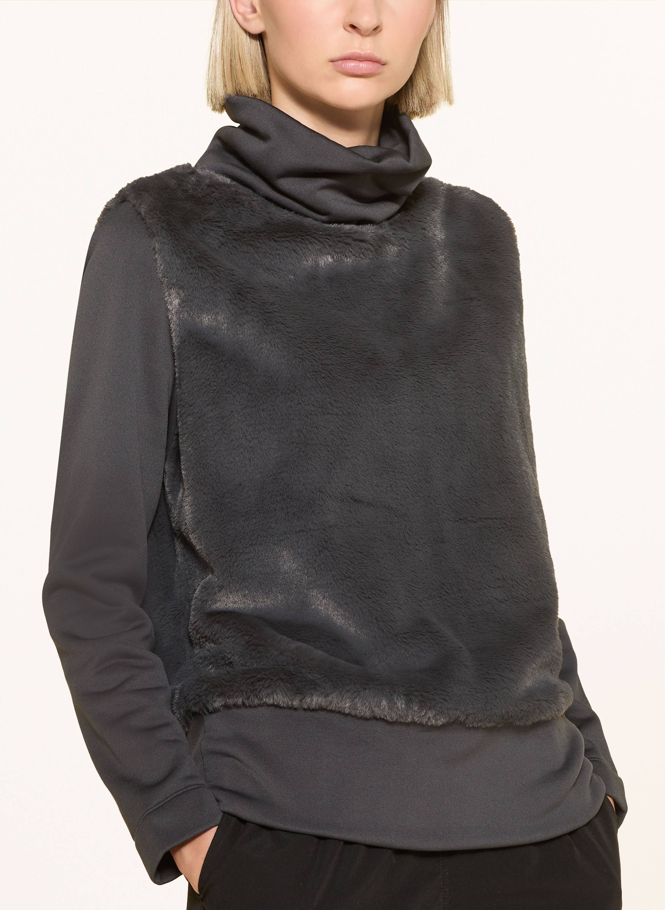 Thumbnail - Jeanne Baret Sweatshirt Camelia Im Materialmix grau