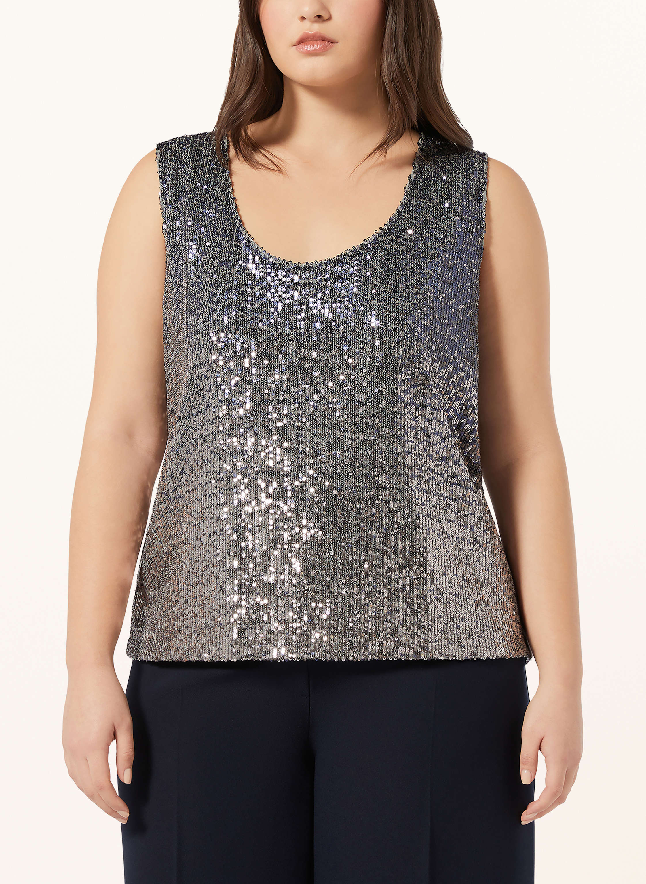 Thumbnail - Persona Marina Rinaldi Top Gustavo Mit Pailletten braun