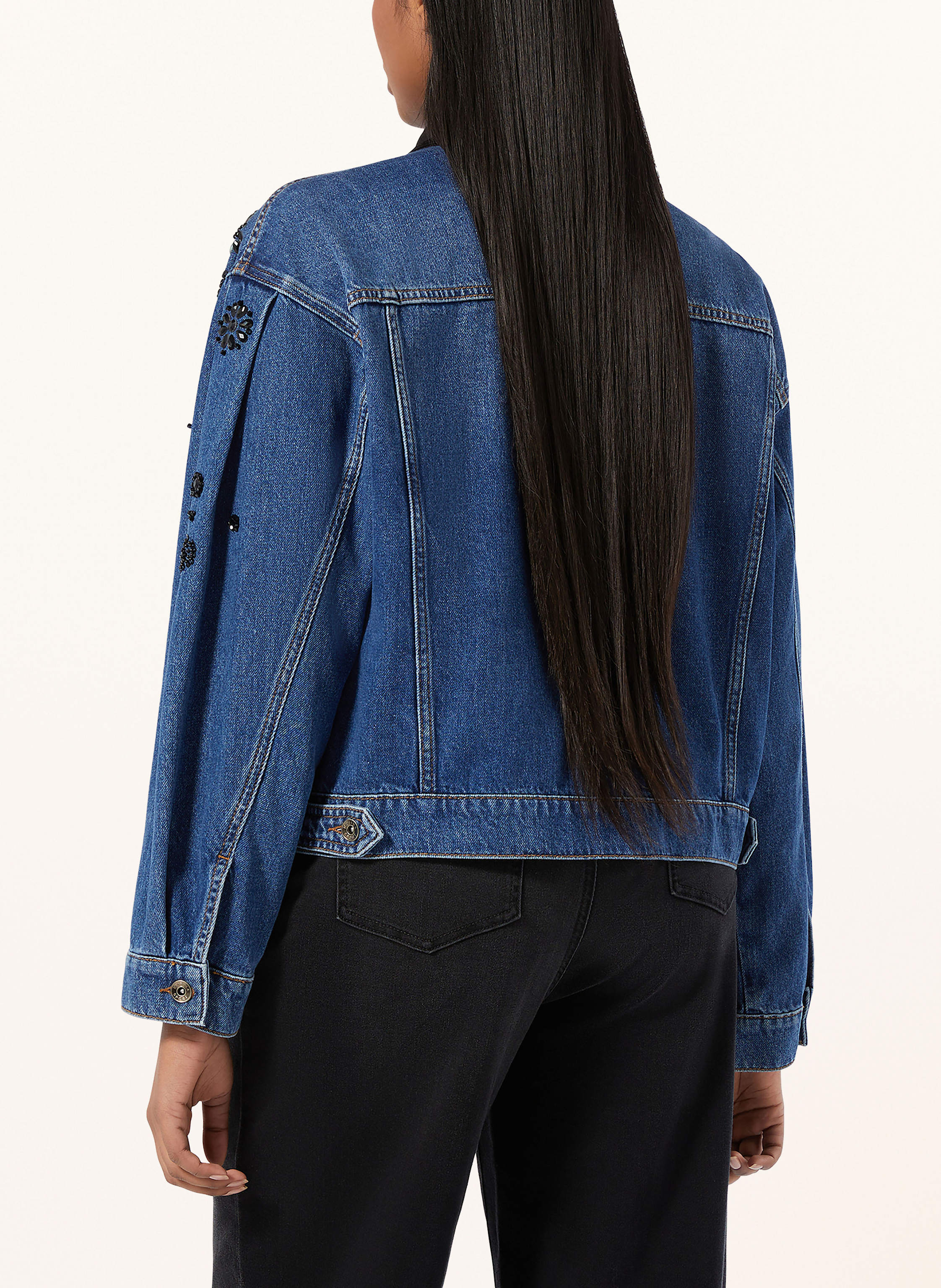Thumbnail - Marina Rinaldi Jeansjacke Quiete Mit Schmucksteinen blau