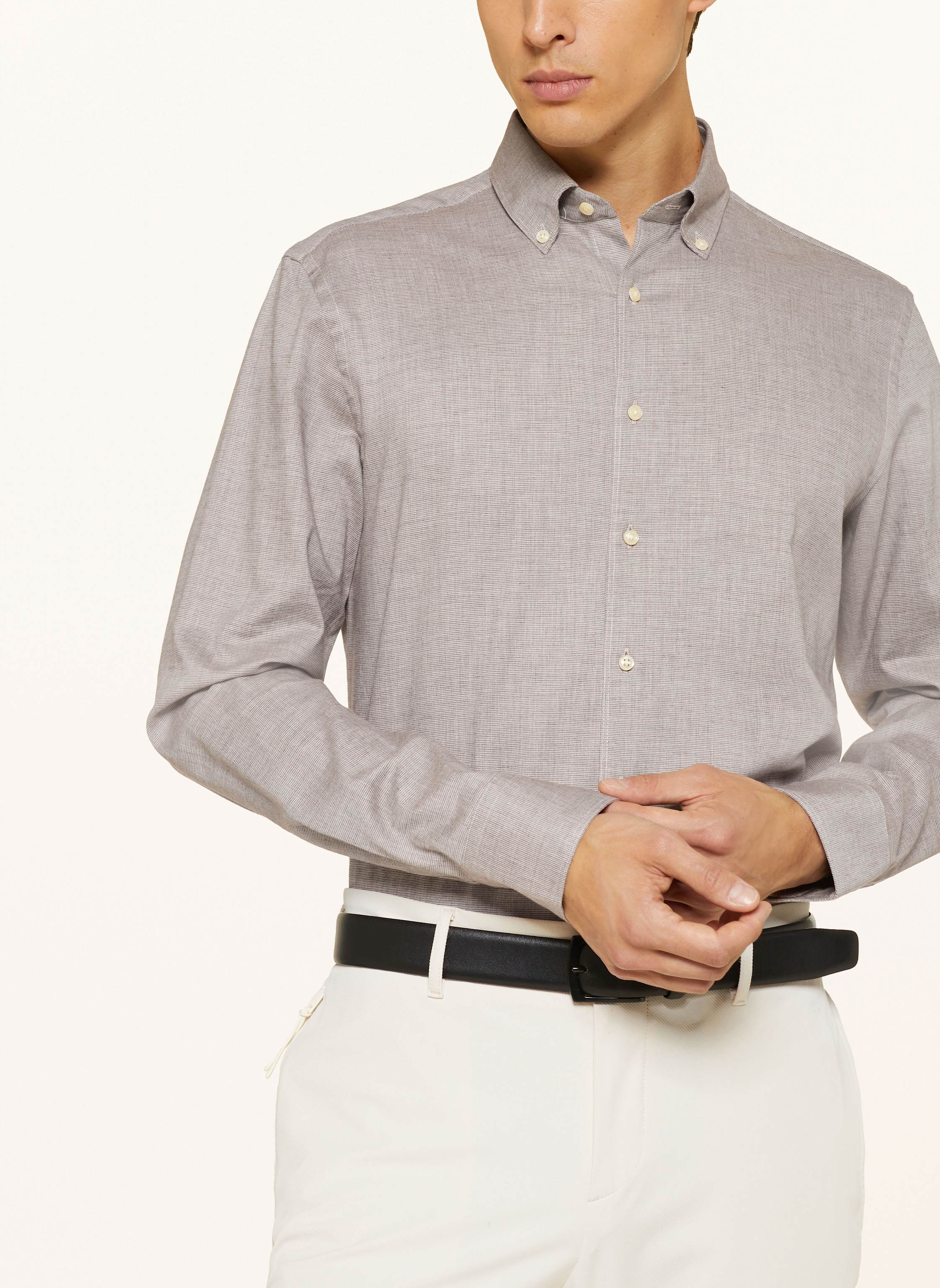 Thumbnail - Strokesman's Flanellhemd Regular Fit braun