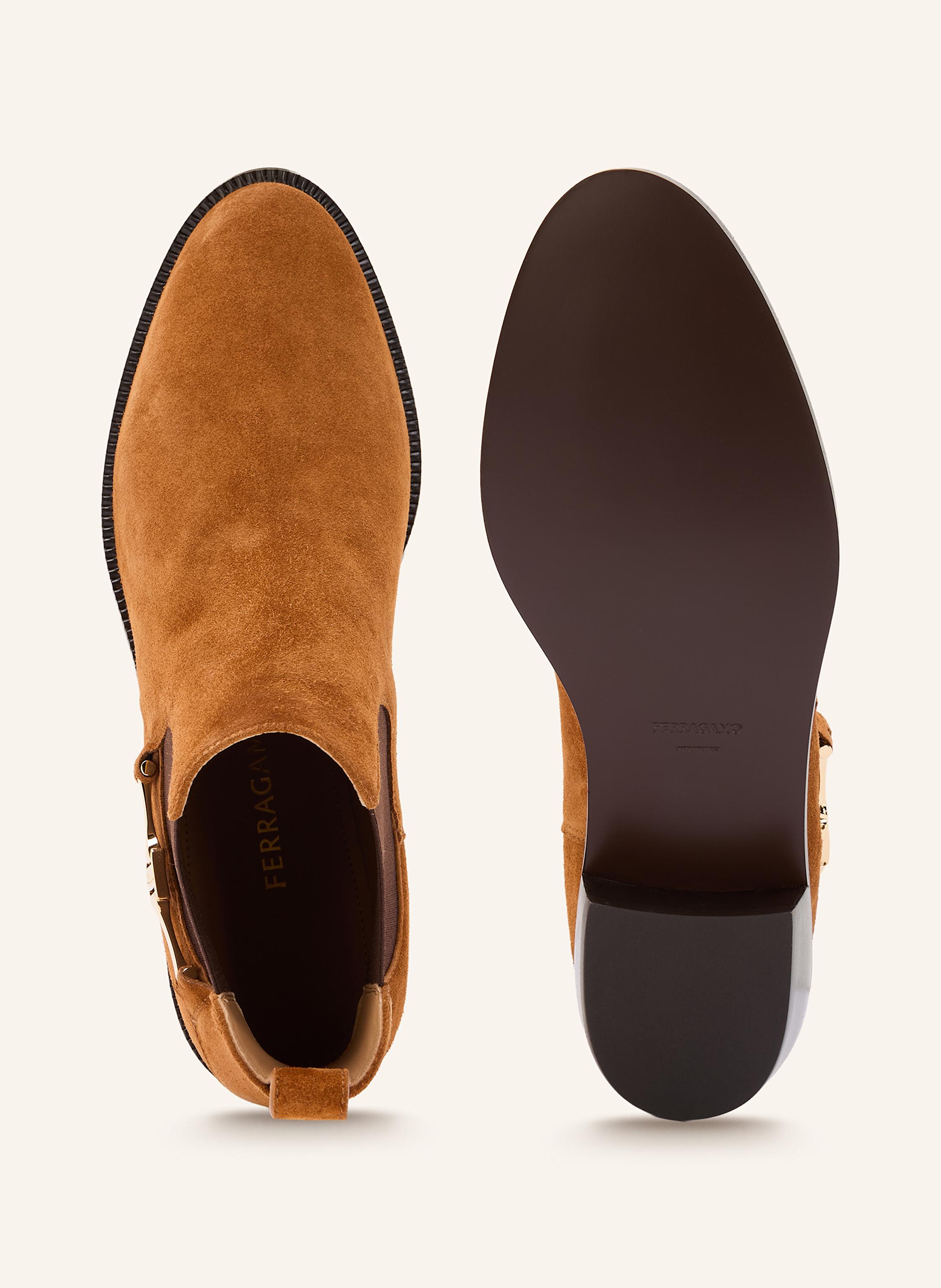 Thumbnail - Ferragamo Chelsea-Boots beige