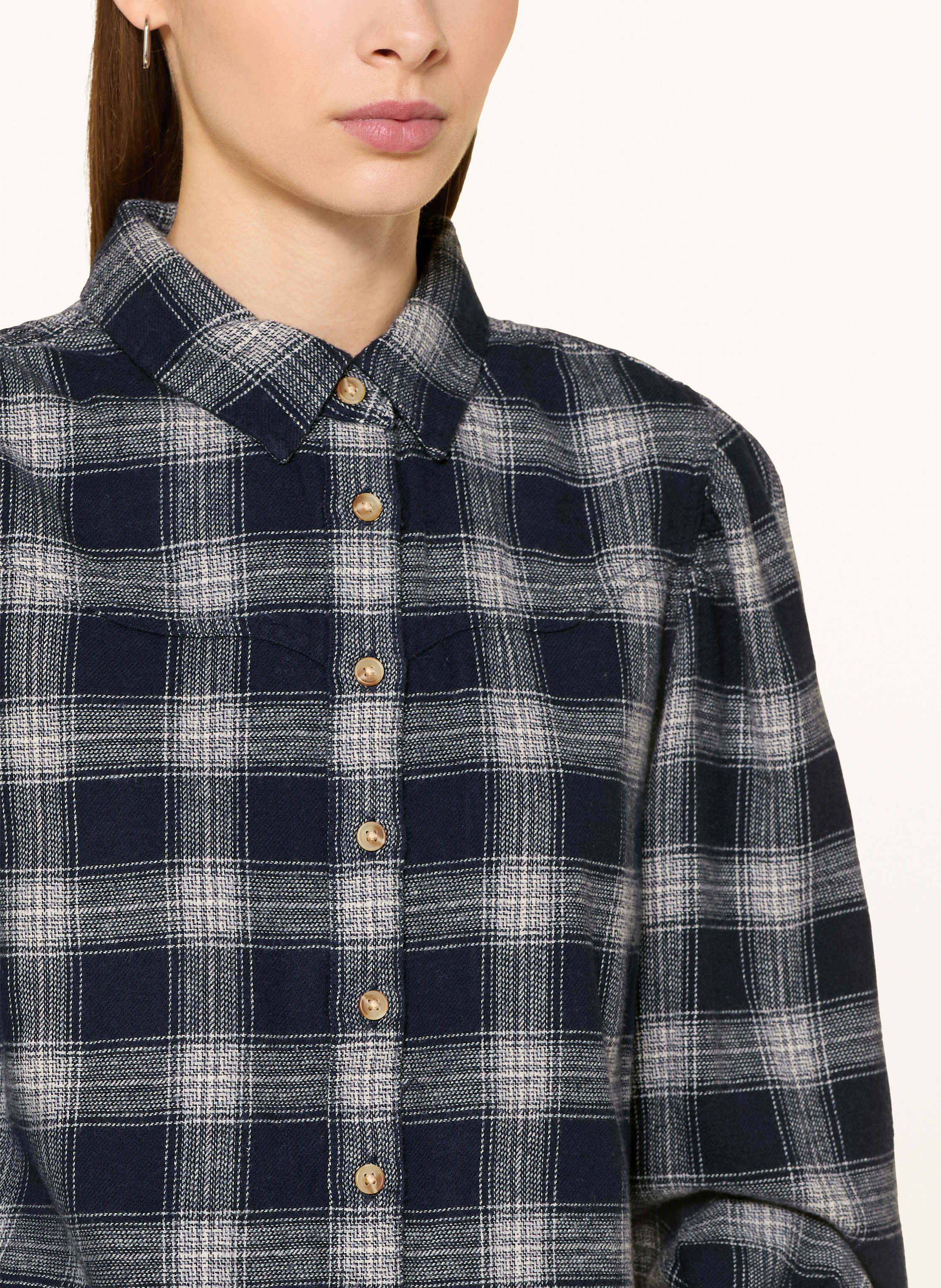 Thumbnail - Levi's® Hemdbluse Aus Flanell Mit Rüschen blau