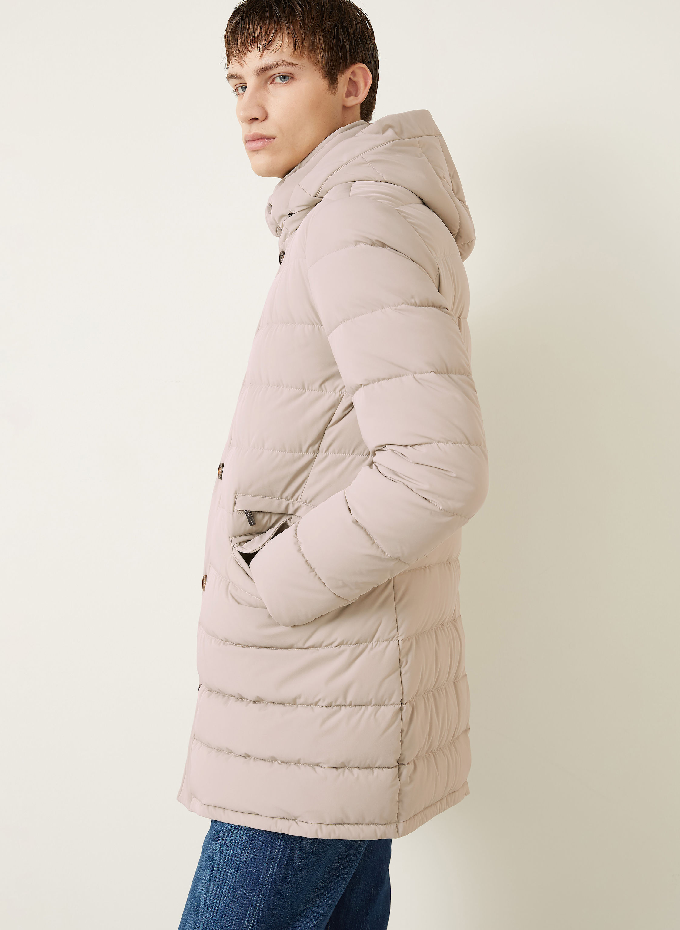 Thumbnail - Moorer Daunenmantel Calandri Mit Herausnehmbarer Blende grau