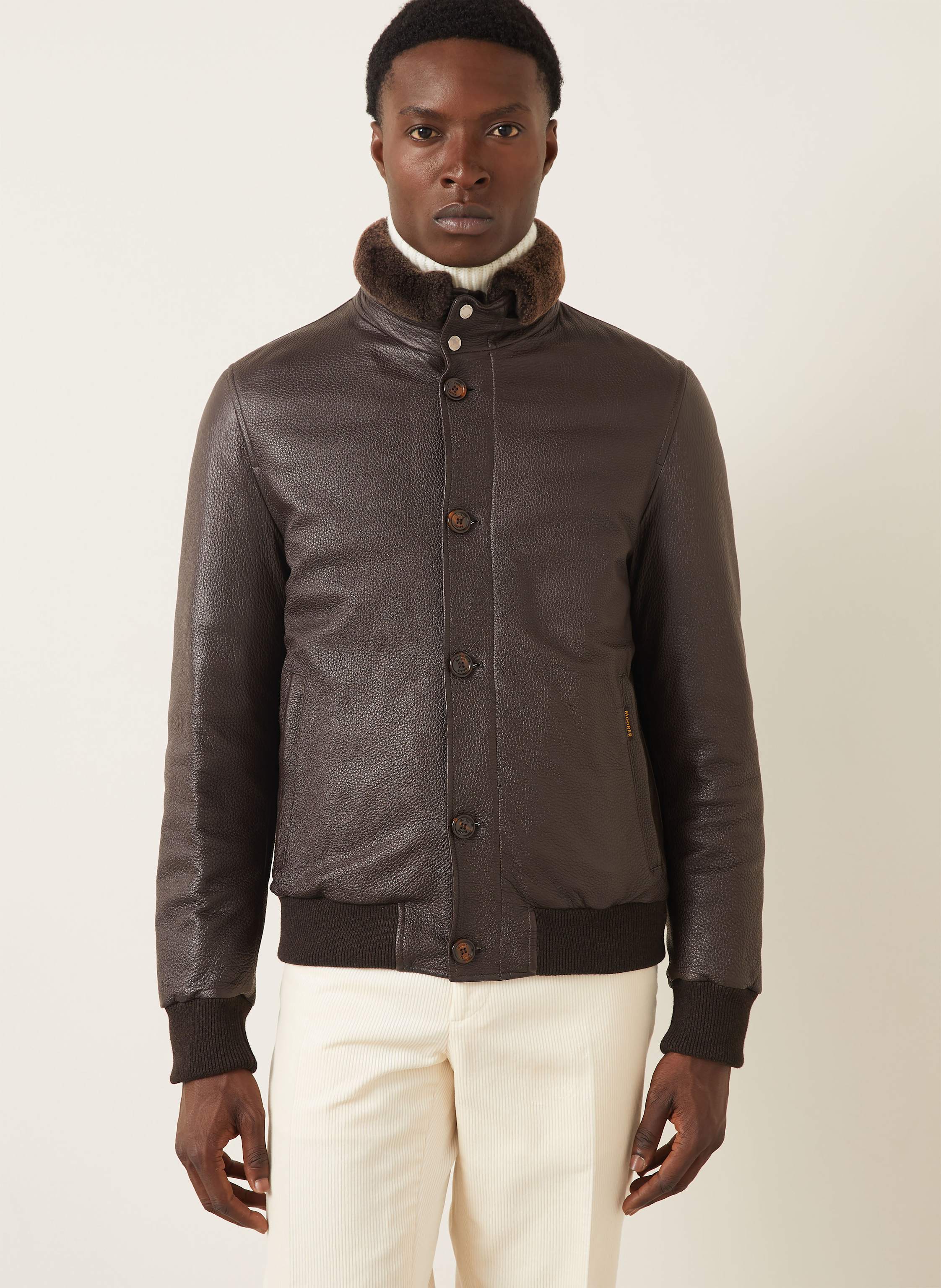 Thumbnail - Moorer Lederjacke braun