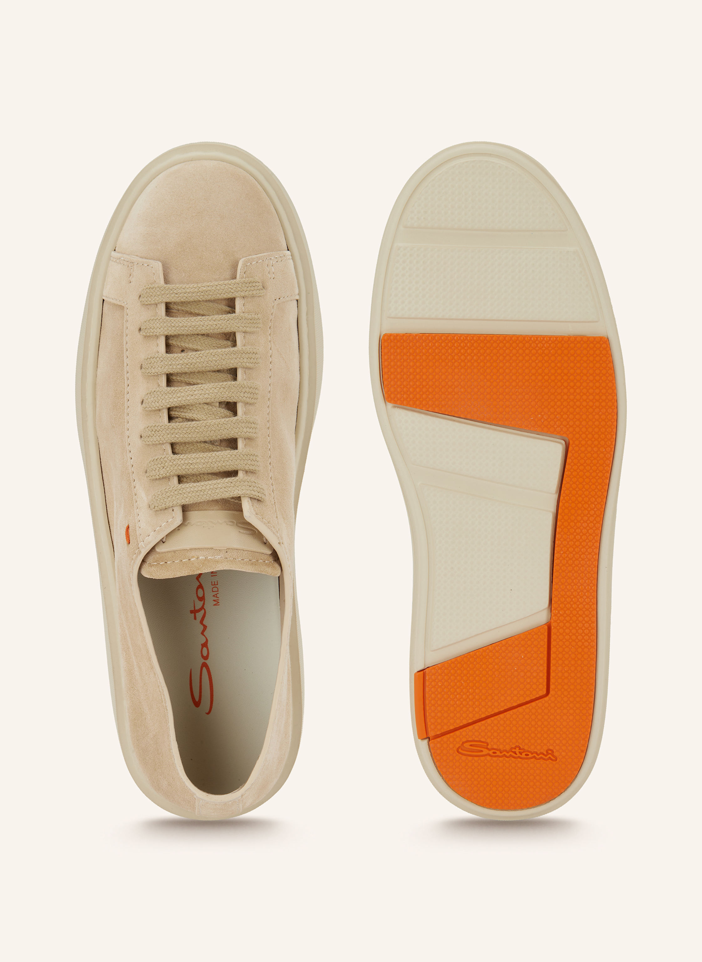 Thumbnail - Santoni Sneaker Clean beige