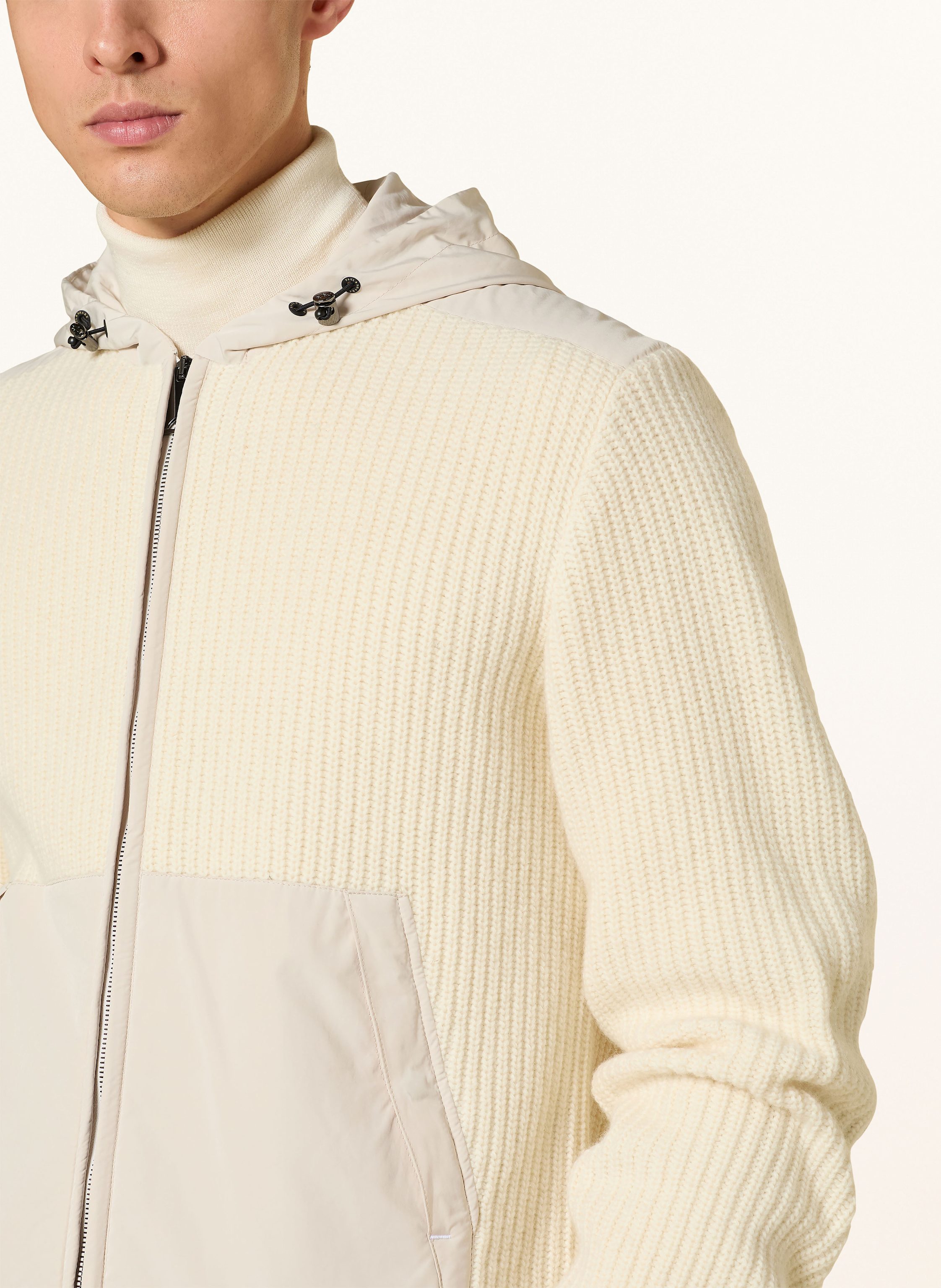 Thumbnail - Paul & Shark Strickjacke Im Materialmix weiss