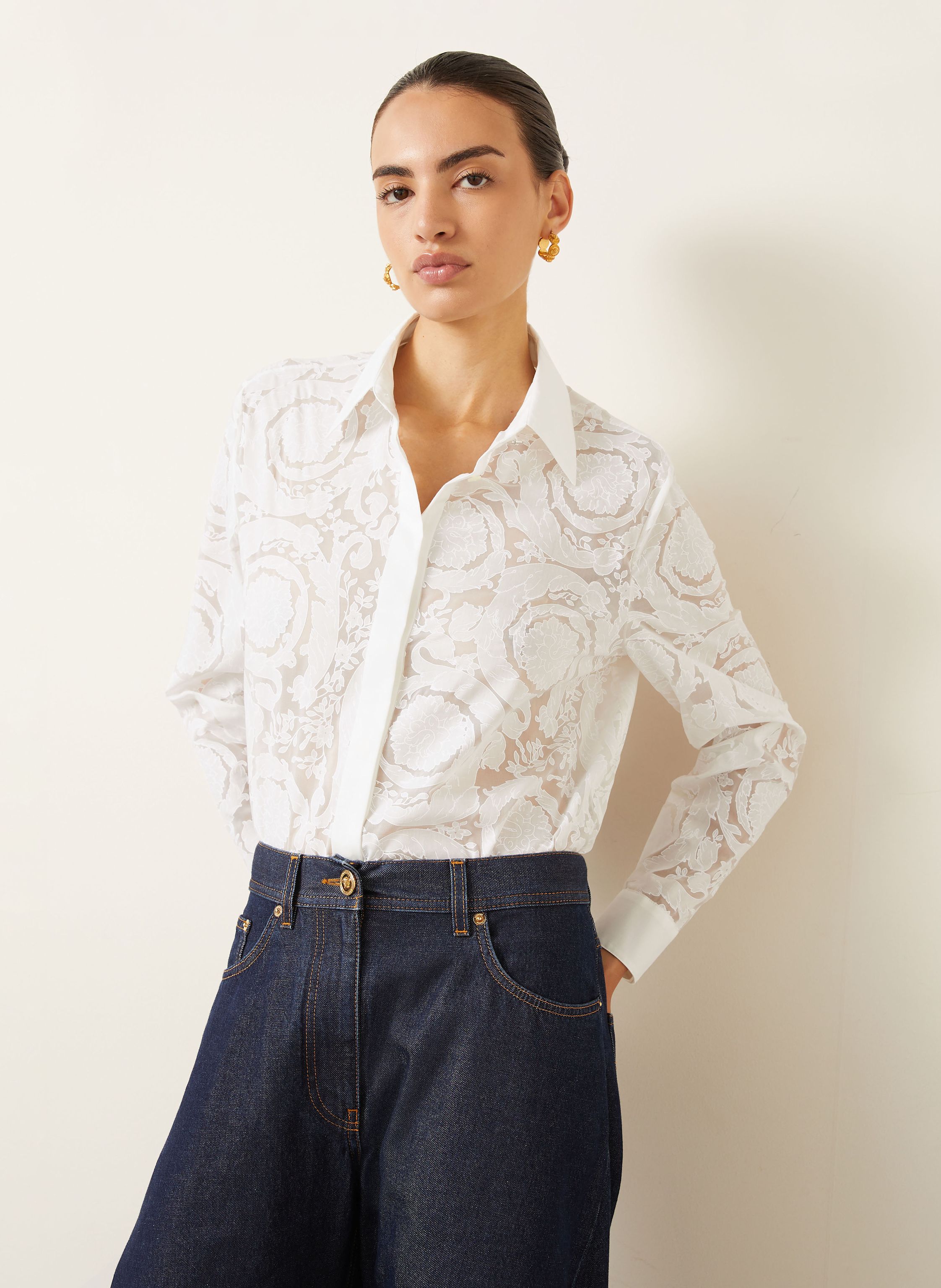 Thumbnail - Versace Hemdbluse Barocco weiss