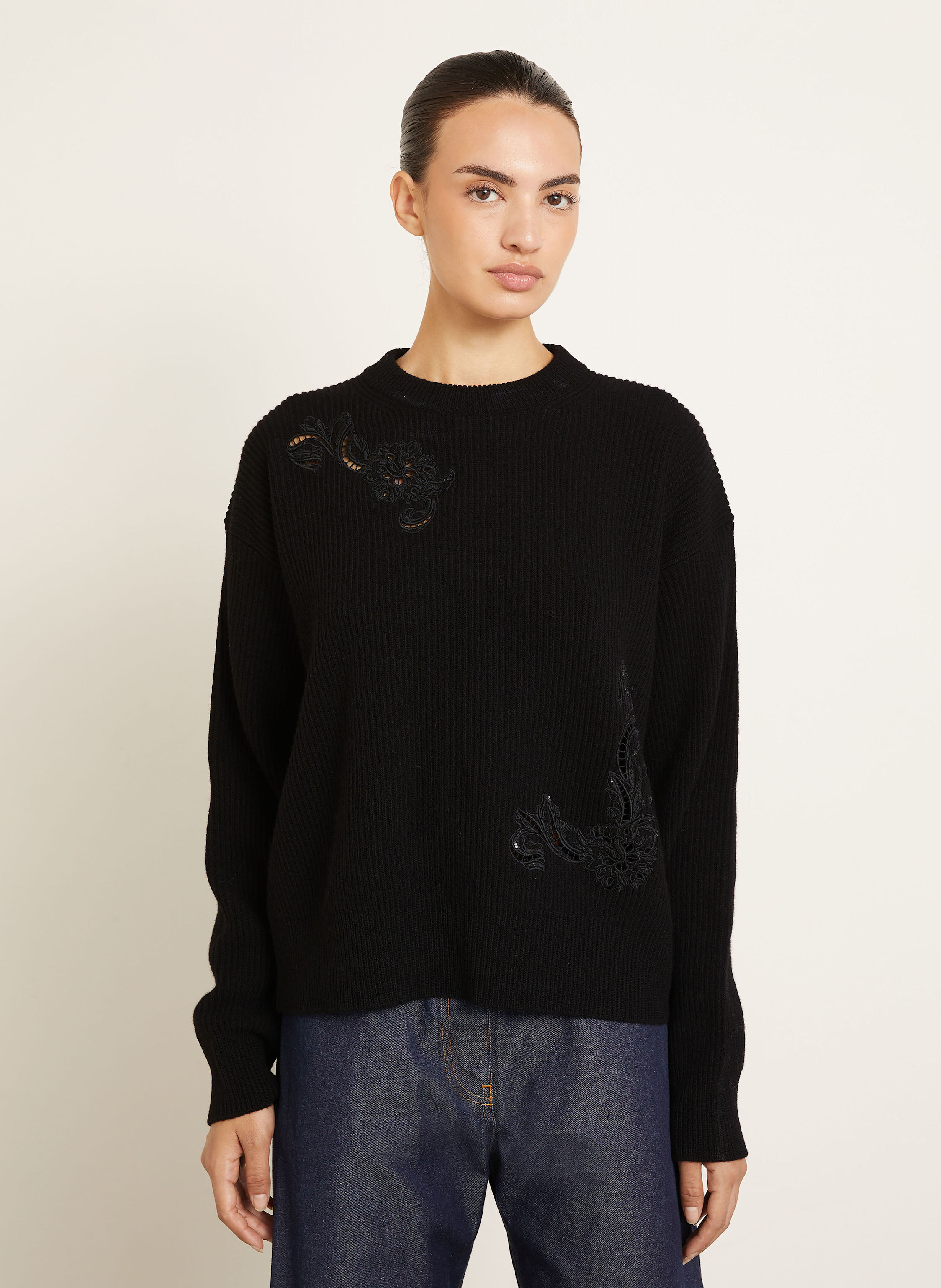 Thumbnail - Versace Pullover Mit Pailletten schwarz