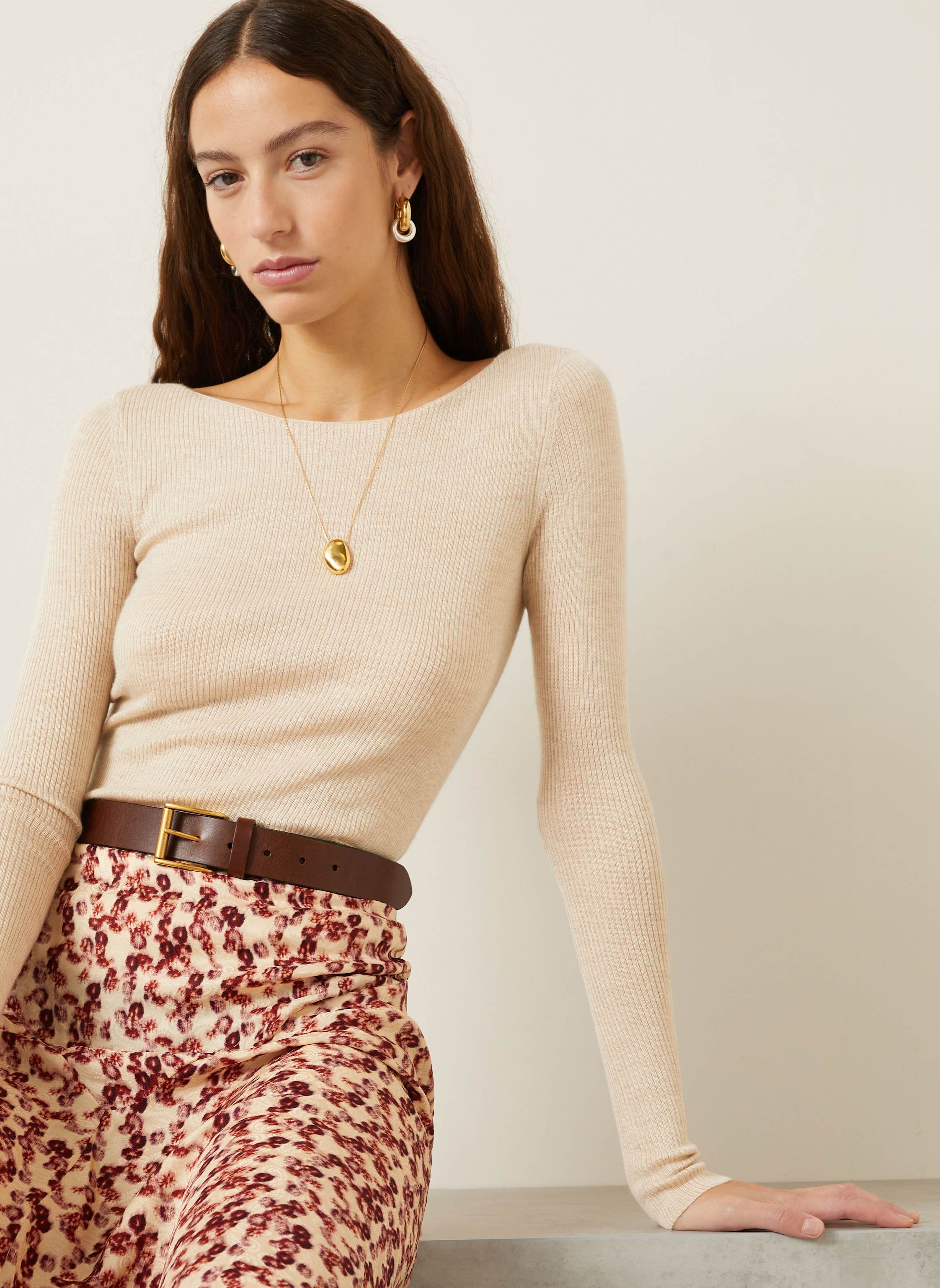 Thumbnail - Isabel Marant Cashmere-Pullover Izzie Mit Seide beige