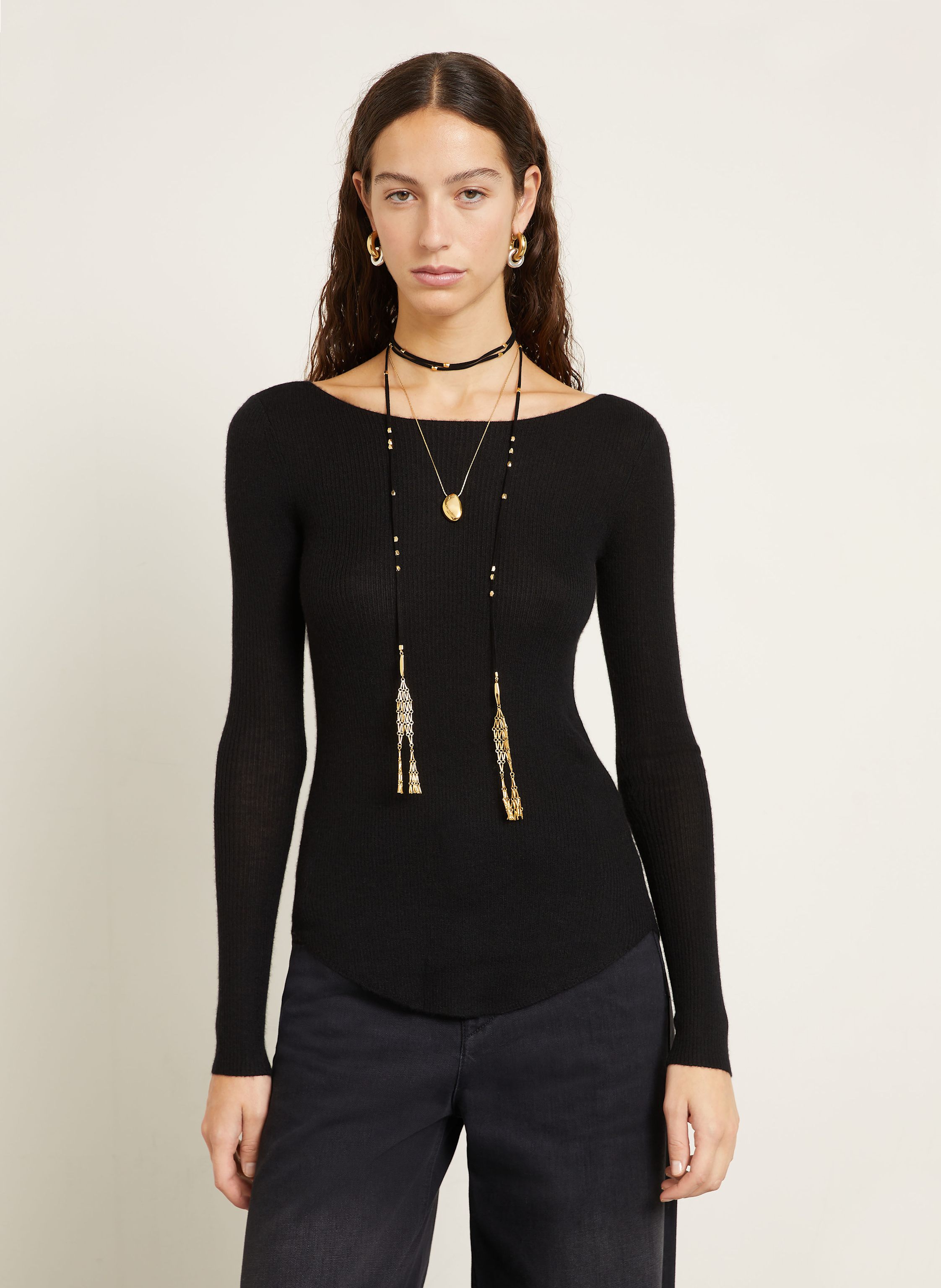 Thumbnail - Isabel Marant Cashmere-Pullover Izzie Mit Seide schwarz