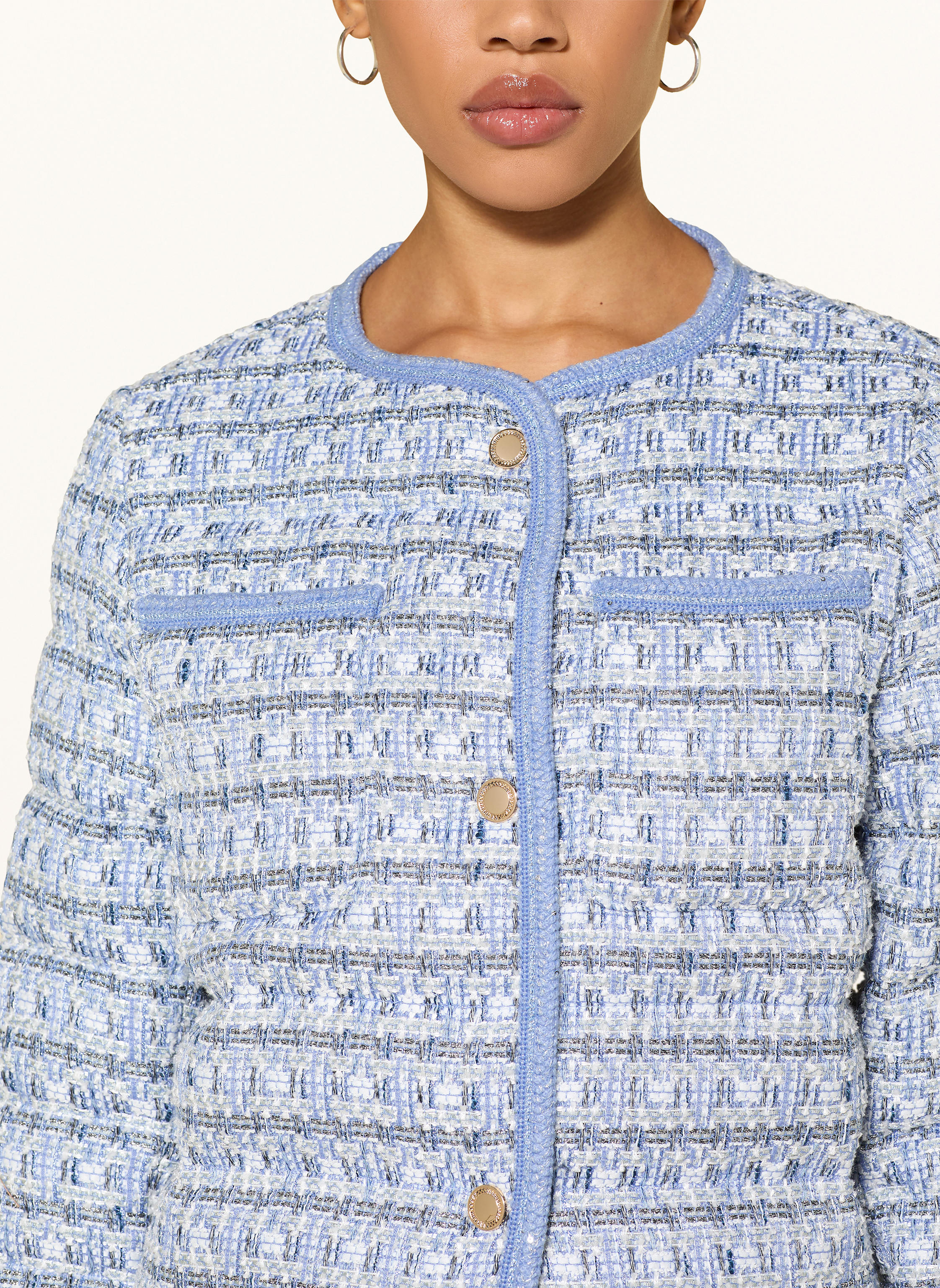 Thumbnail - Rich & Royal Tweed-Jacke Mit Glitzergarn blau