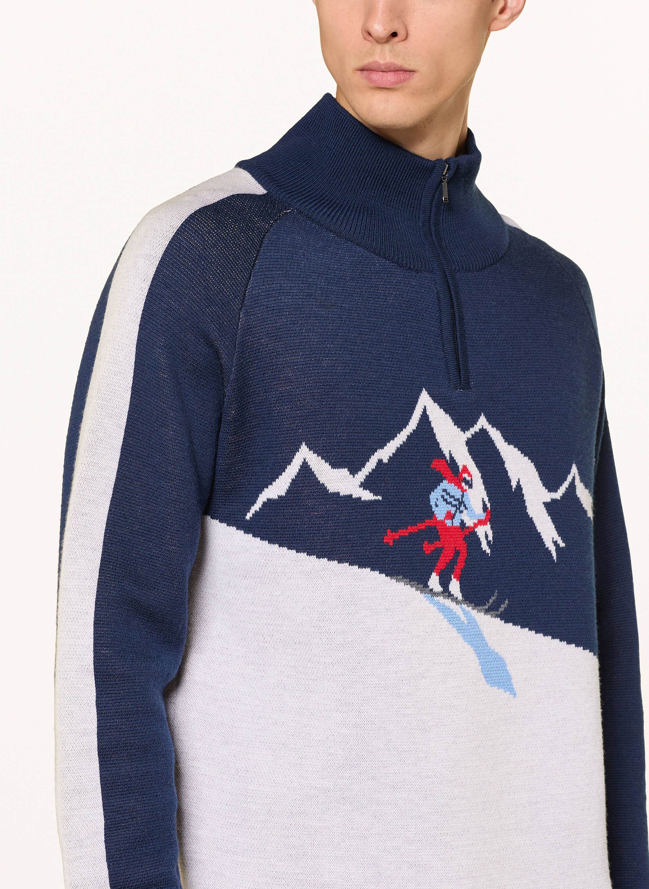 Thumbnail - We Norwegians Troyer Afterski Aus Merinowolle blau