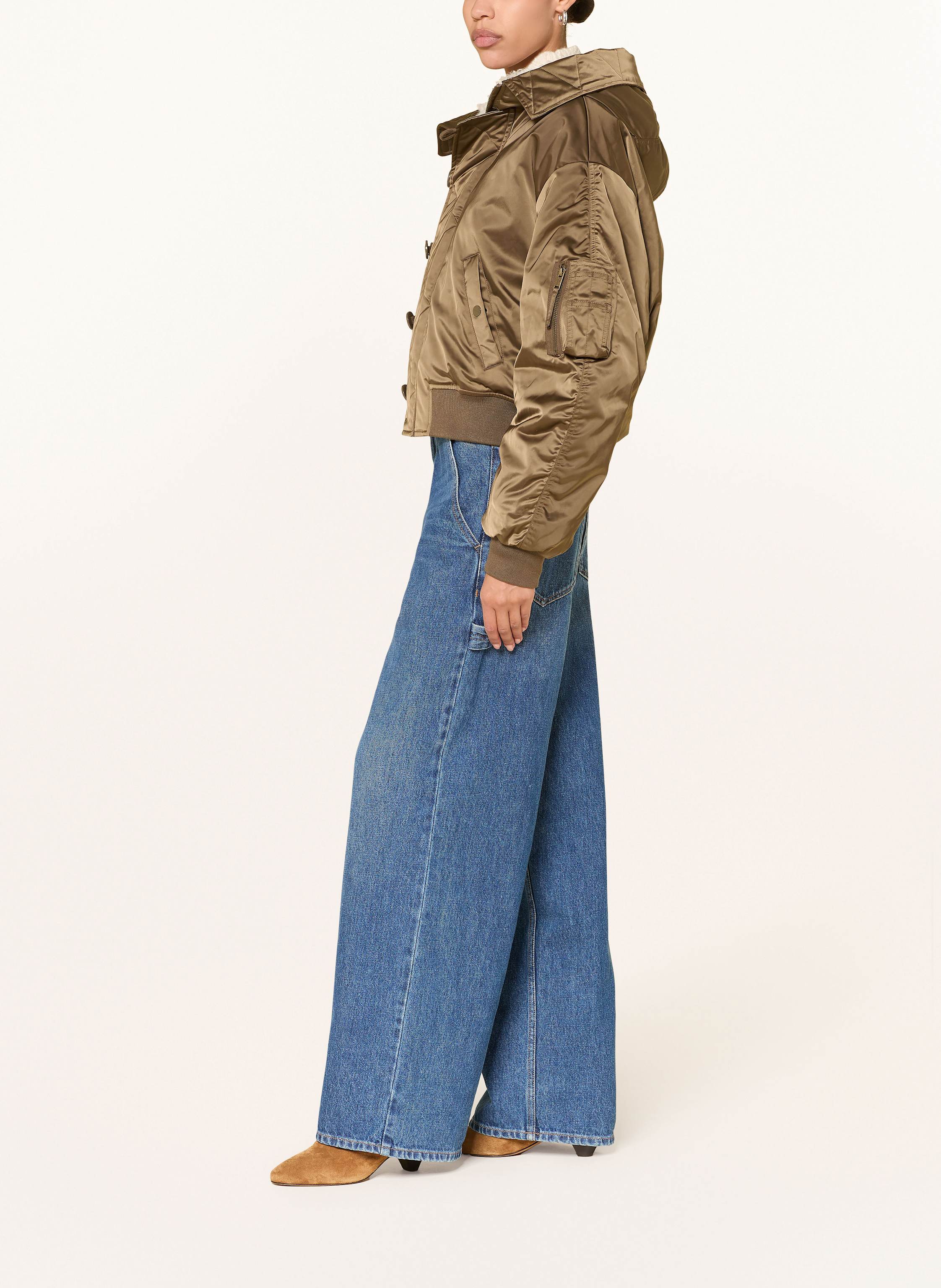 Thumbnail - Marant Étoile Steppjacke Elisa Mit Teddyfell gruen