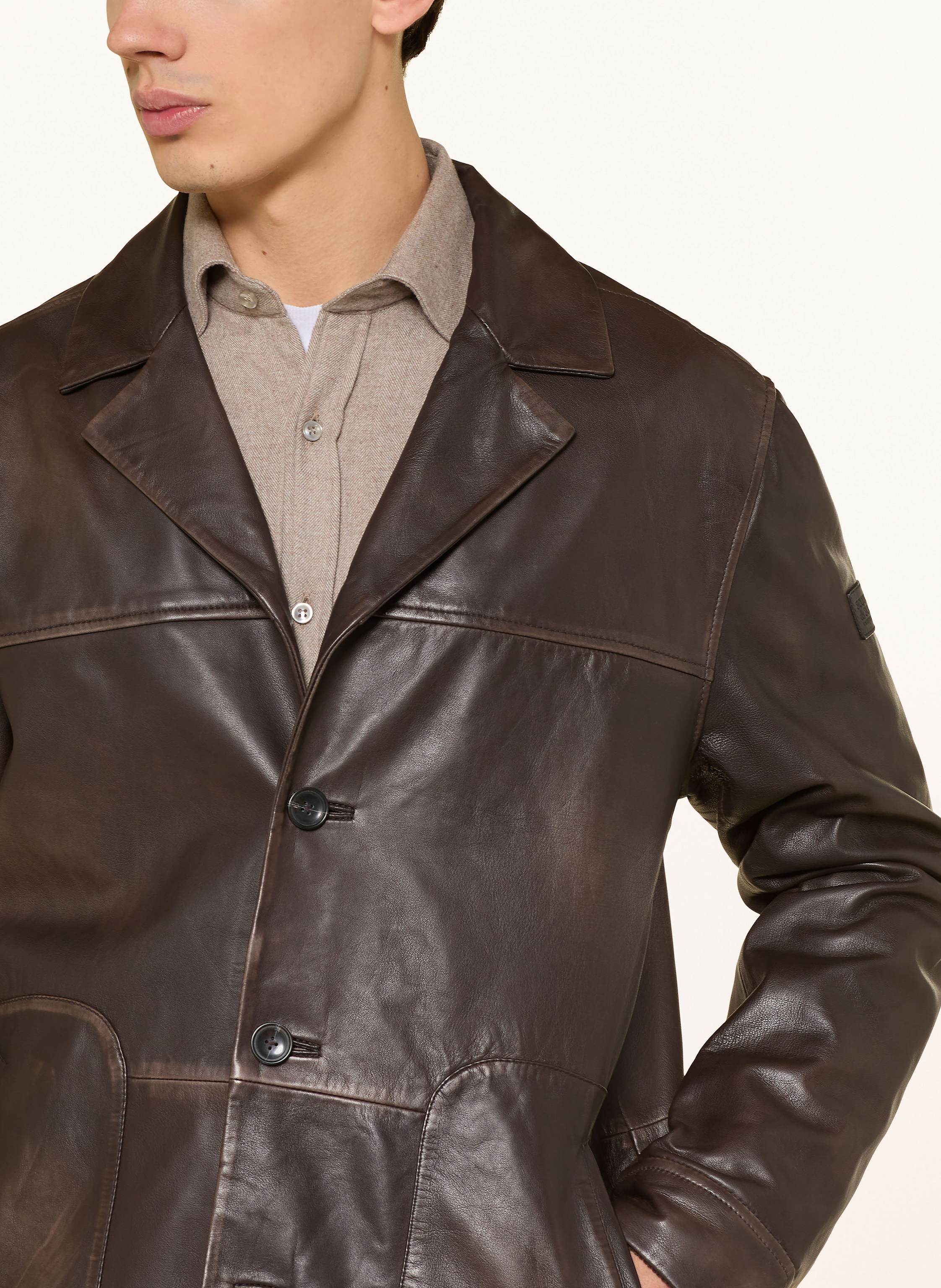 Thumbnail - Scotch & Soda Lederjacke braun