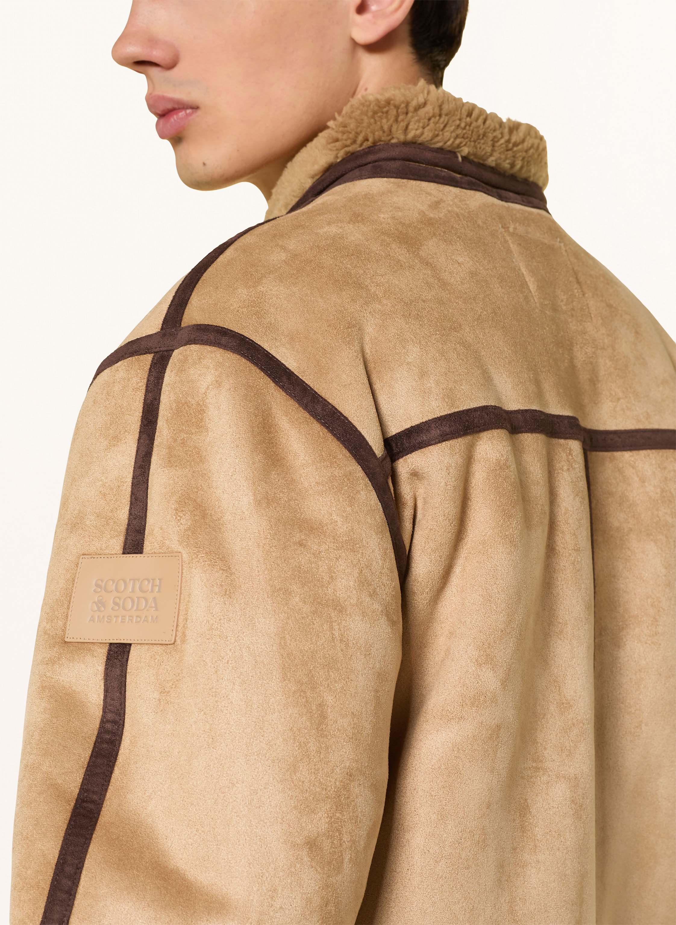 Thumbnail - Scotch & Soda Kunstfell-Jacke Zum Wenden braun