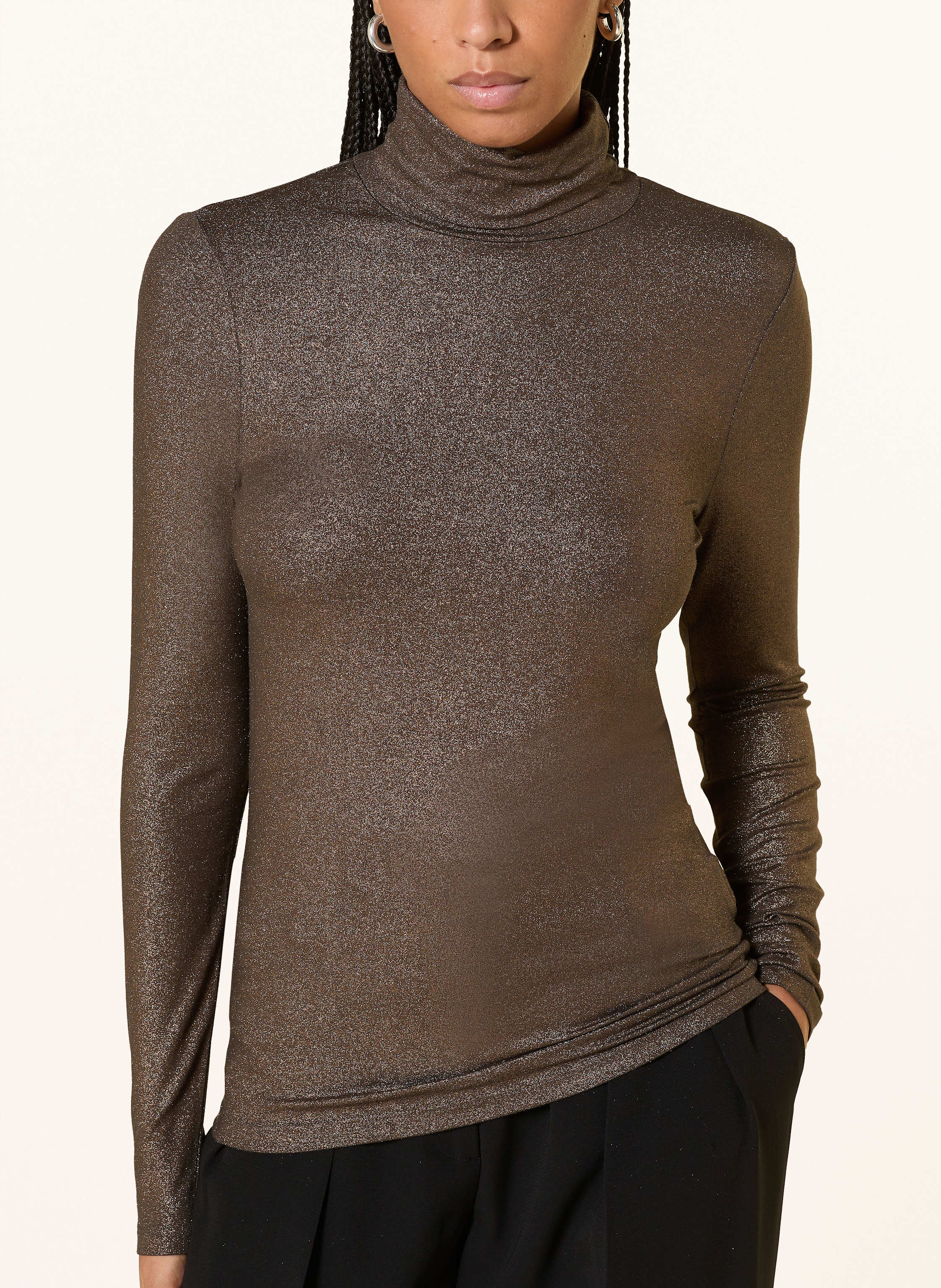Thumbnail - Majestic Filatures Longsleeve Mit Glitzergarn braun