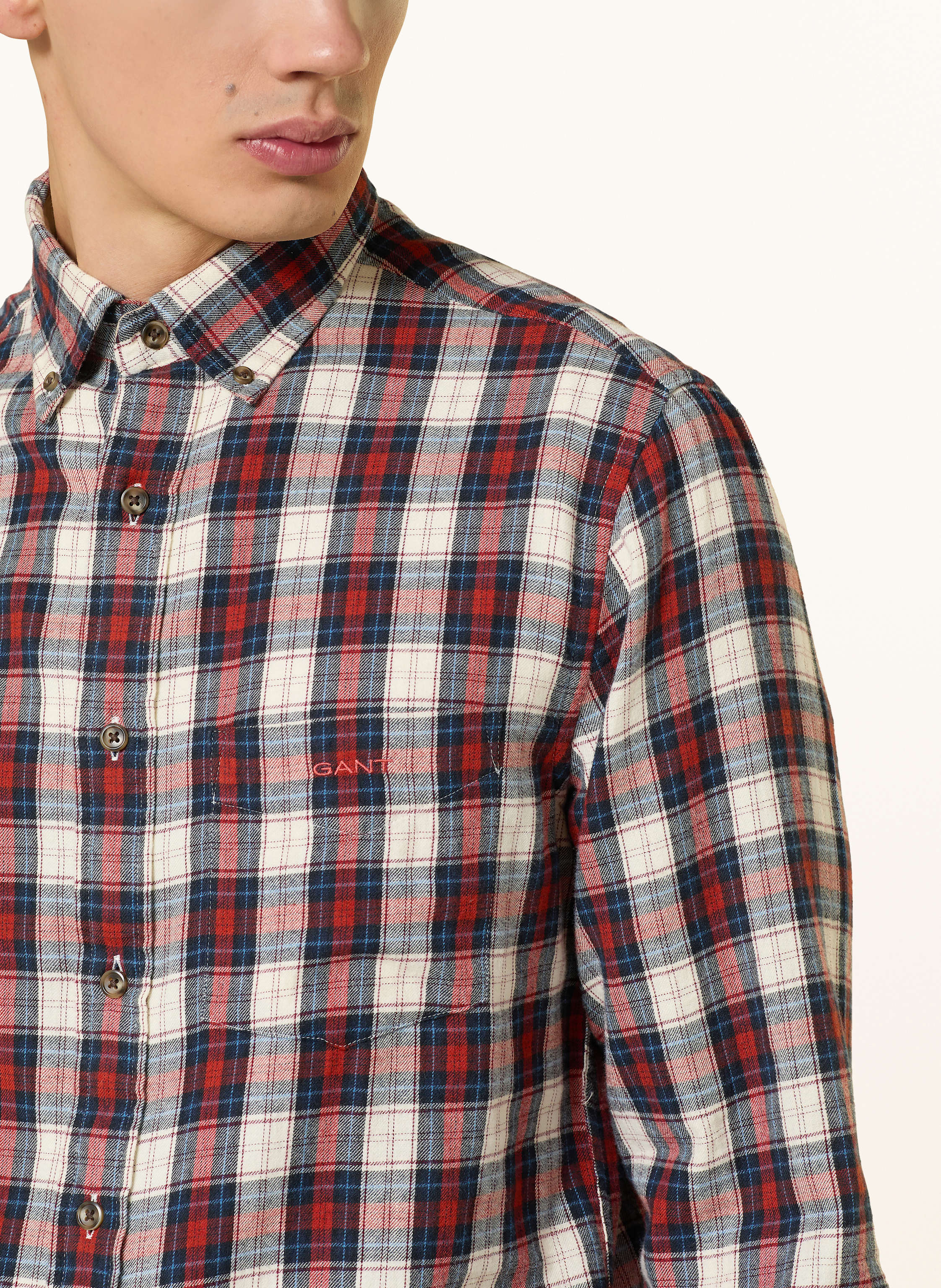Thumbnail - Gant Flanellhemd Windblown Regular Fit braun