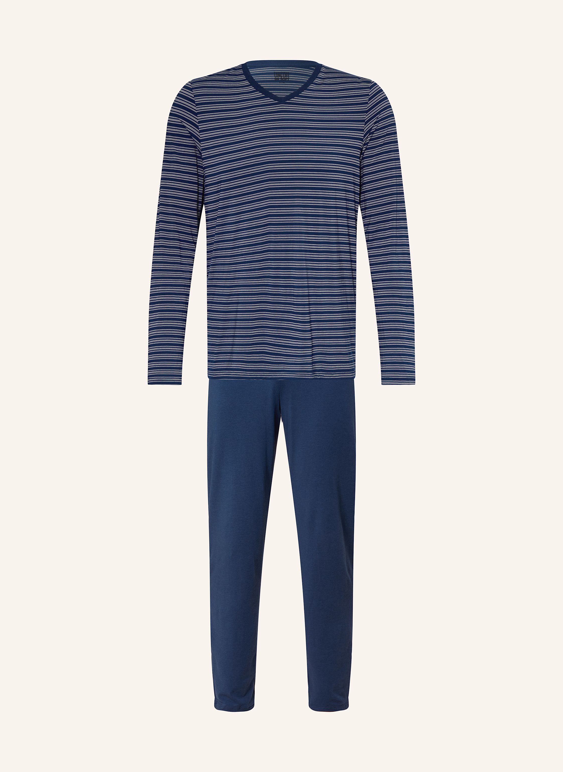 Schiesser Schlafanzug Long Life Soft blau