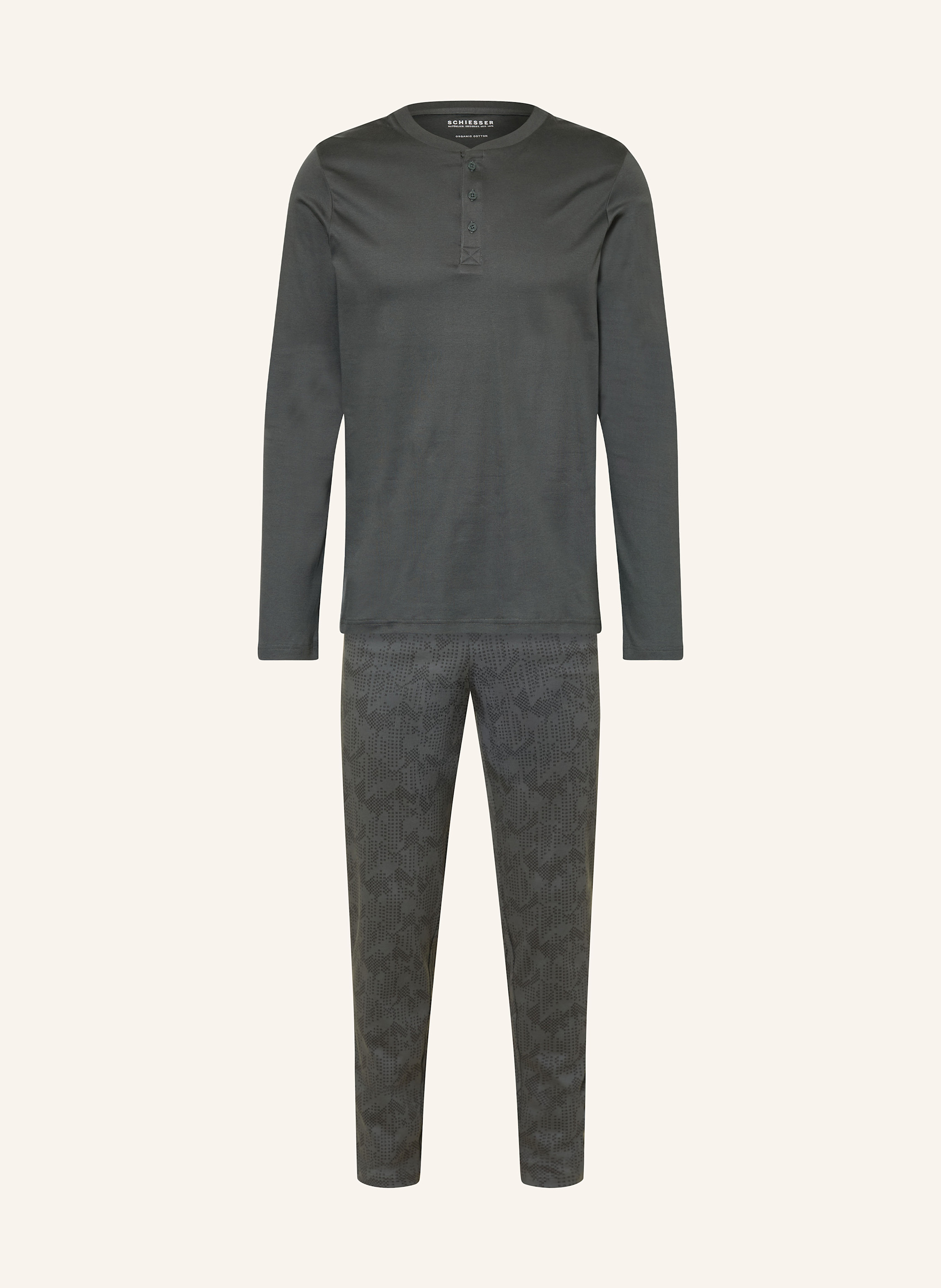 Schiesser Schlafanzug Fine Interlock gruen