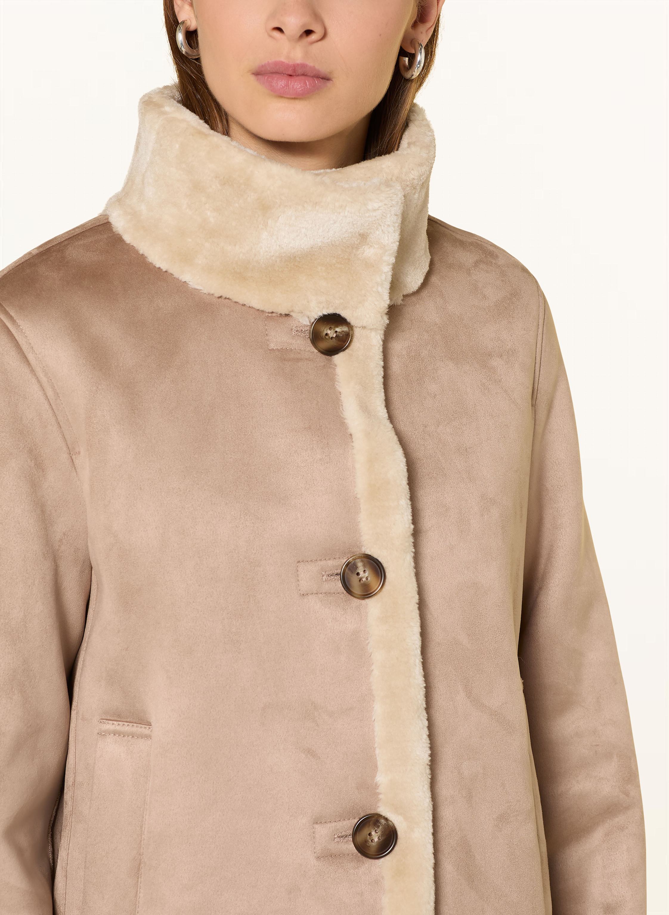 Thumbnail - Fuchs Schmitt Jacke In Lederoptik Mit Kunstfell beige