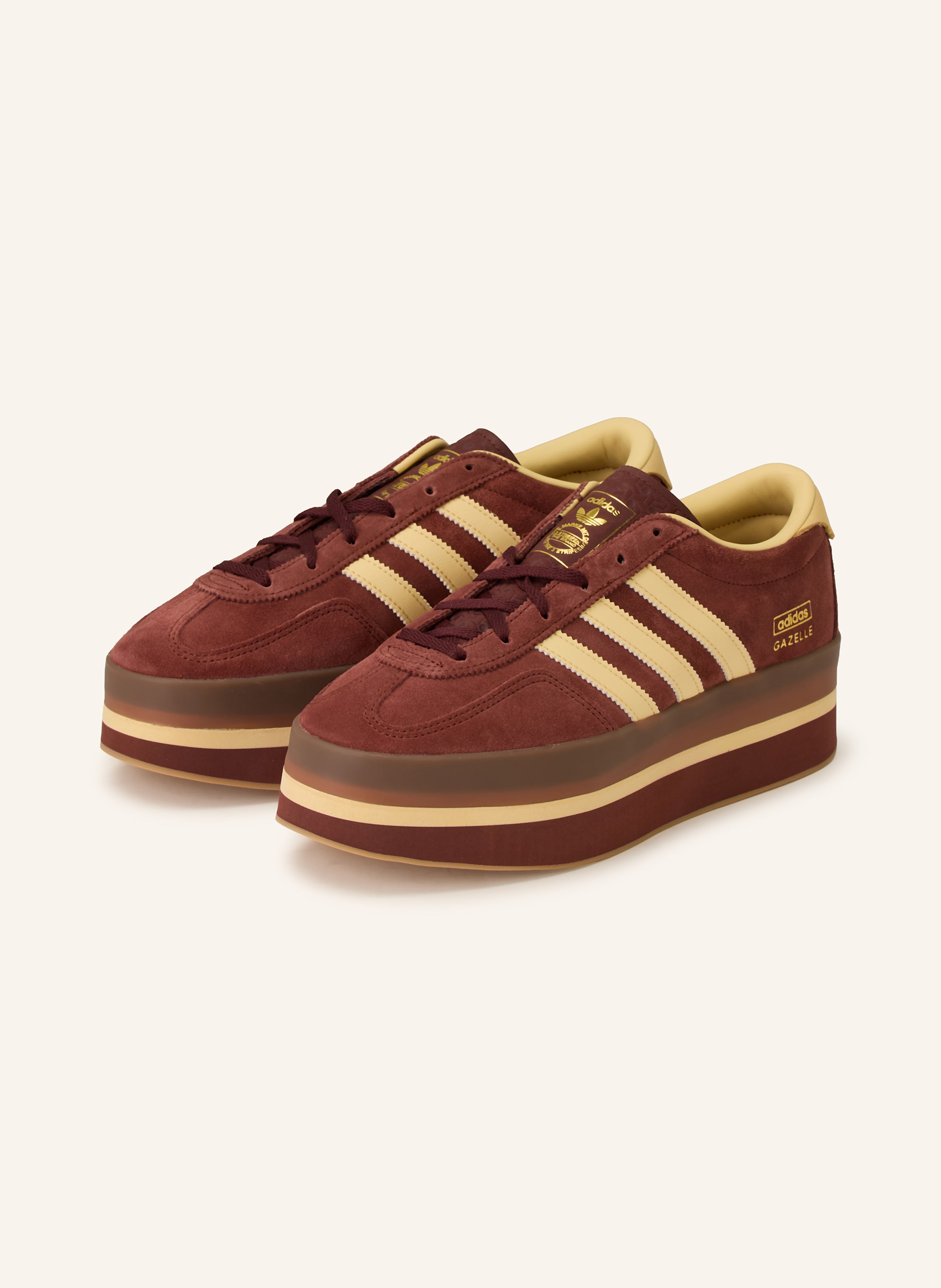 Adidas Originals Adidas Originals Sneaker Gazelle Stack braun in DUNKELROT / DUNKELGELB