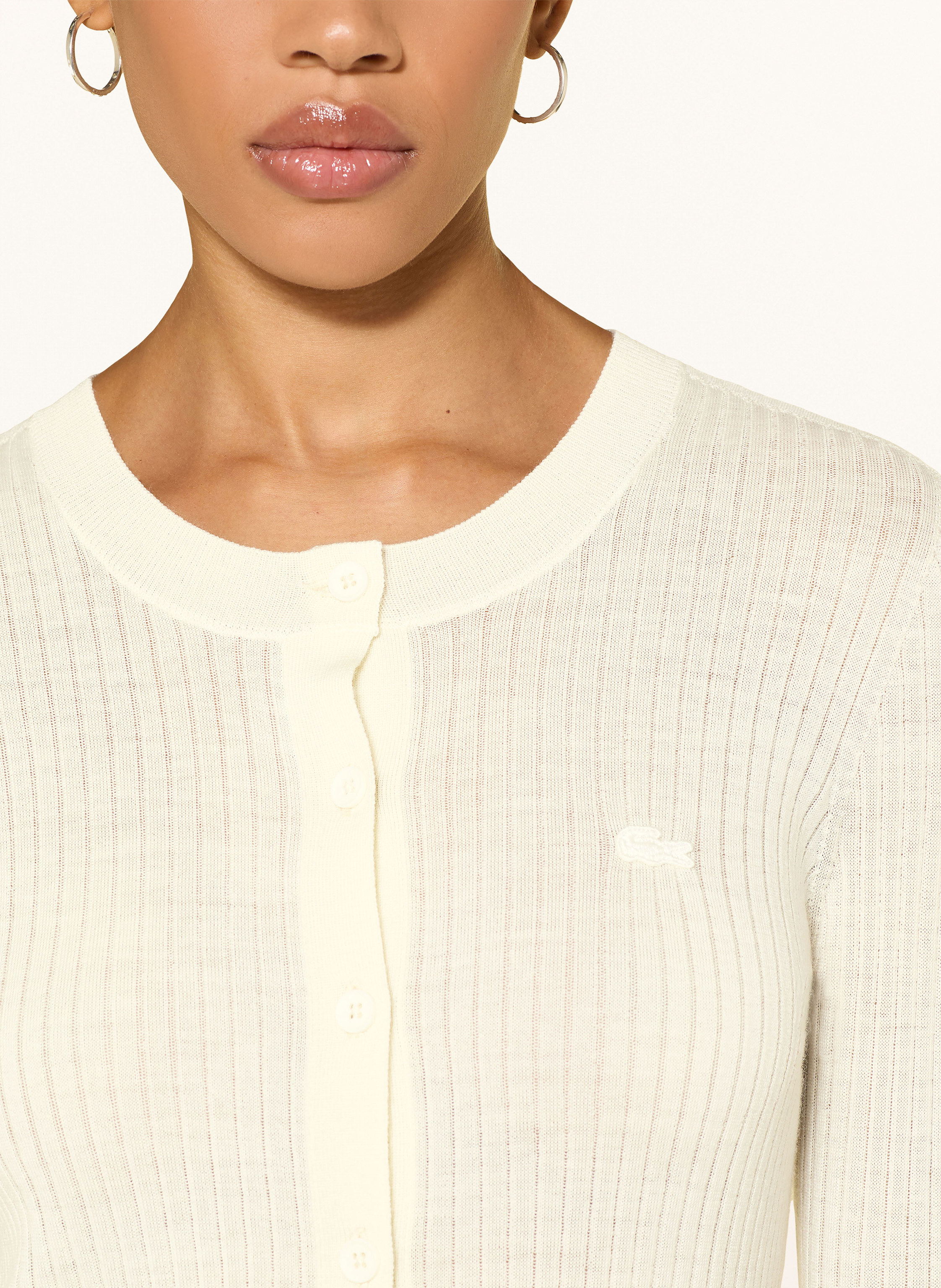 Thumbnail - Lacoste Strickjacke weiss