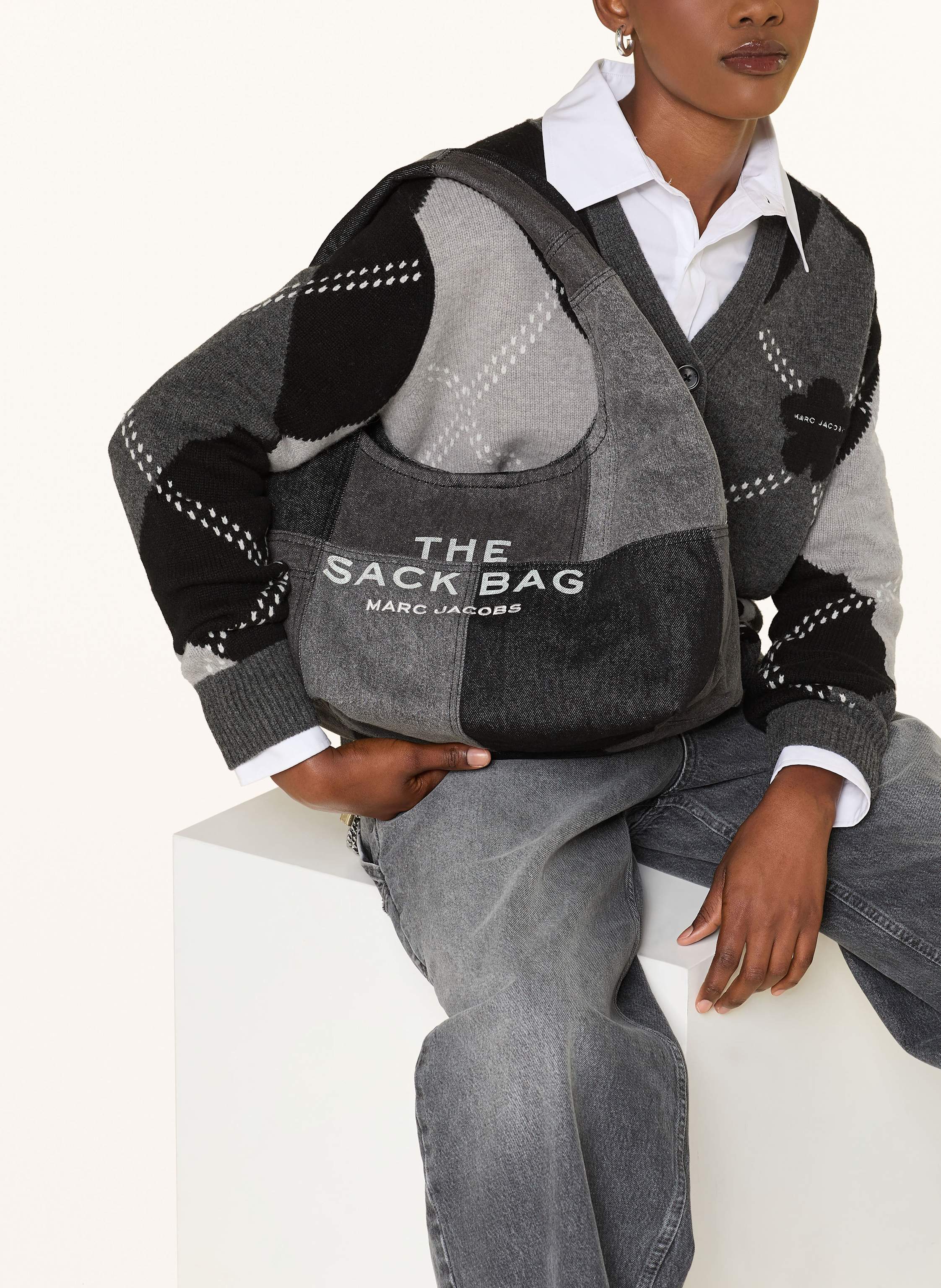Thumbnail - Marc Jacobs Schultertasche The Sack Bag Mit Pouch schwarz