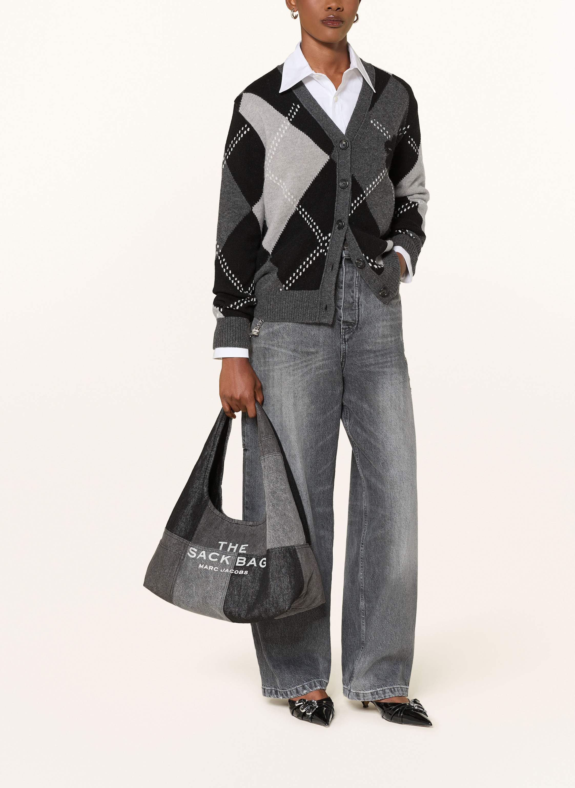 Thumbnail - Marc Jacobs Schultertasche The Sack Bag Mit Pouch schwarz