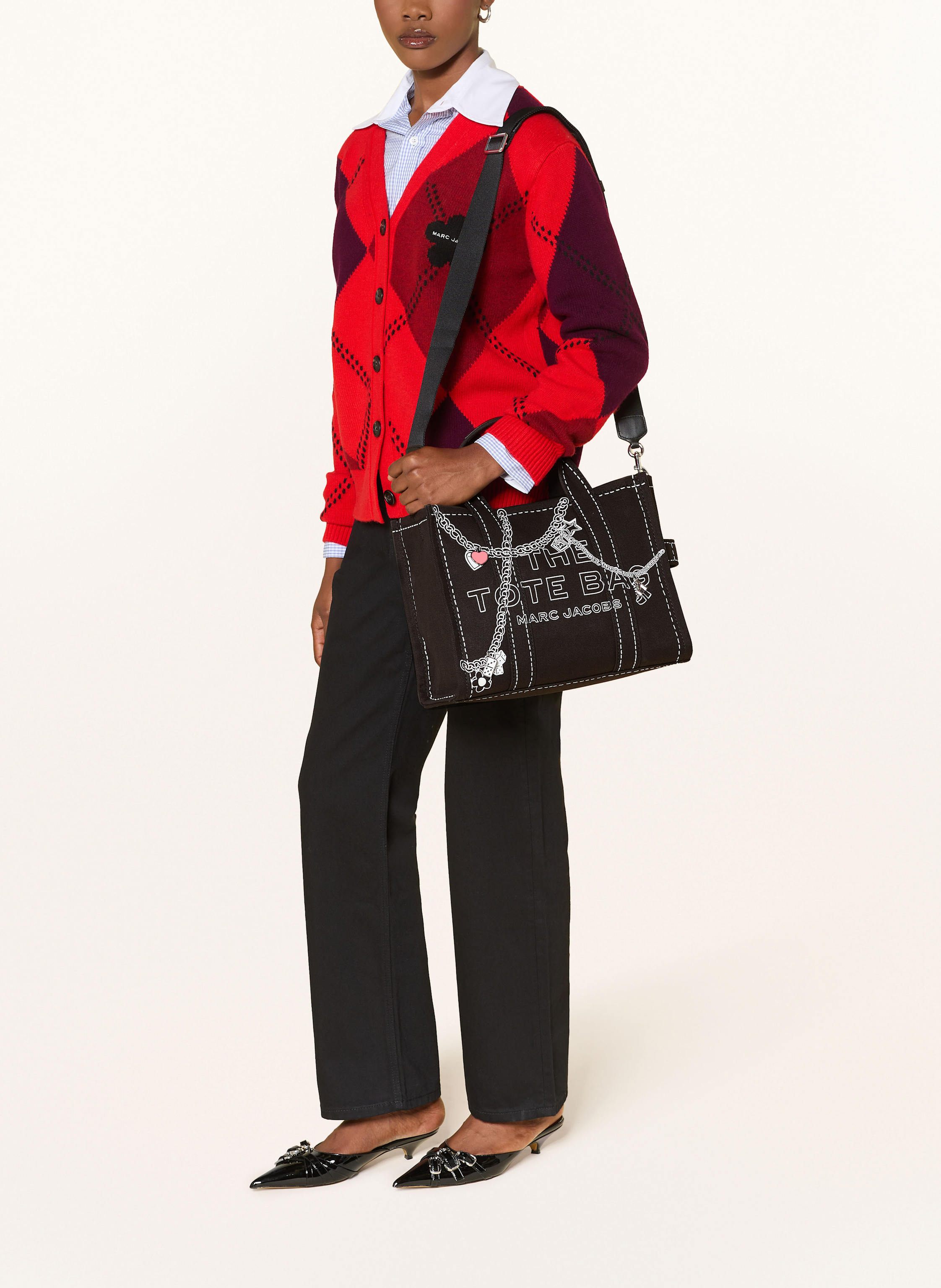 Thumbnail - Marc Jacobs Handtasche The Medium Tote Bag schwarz