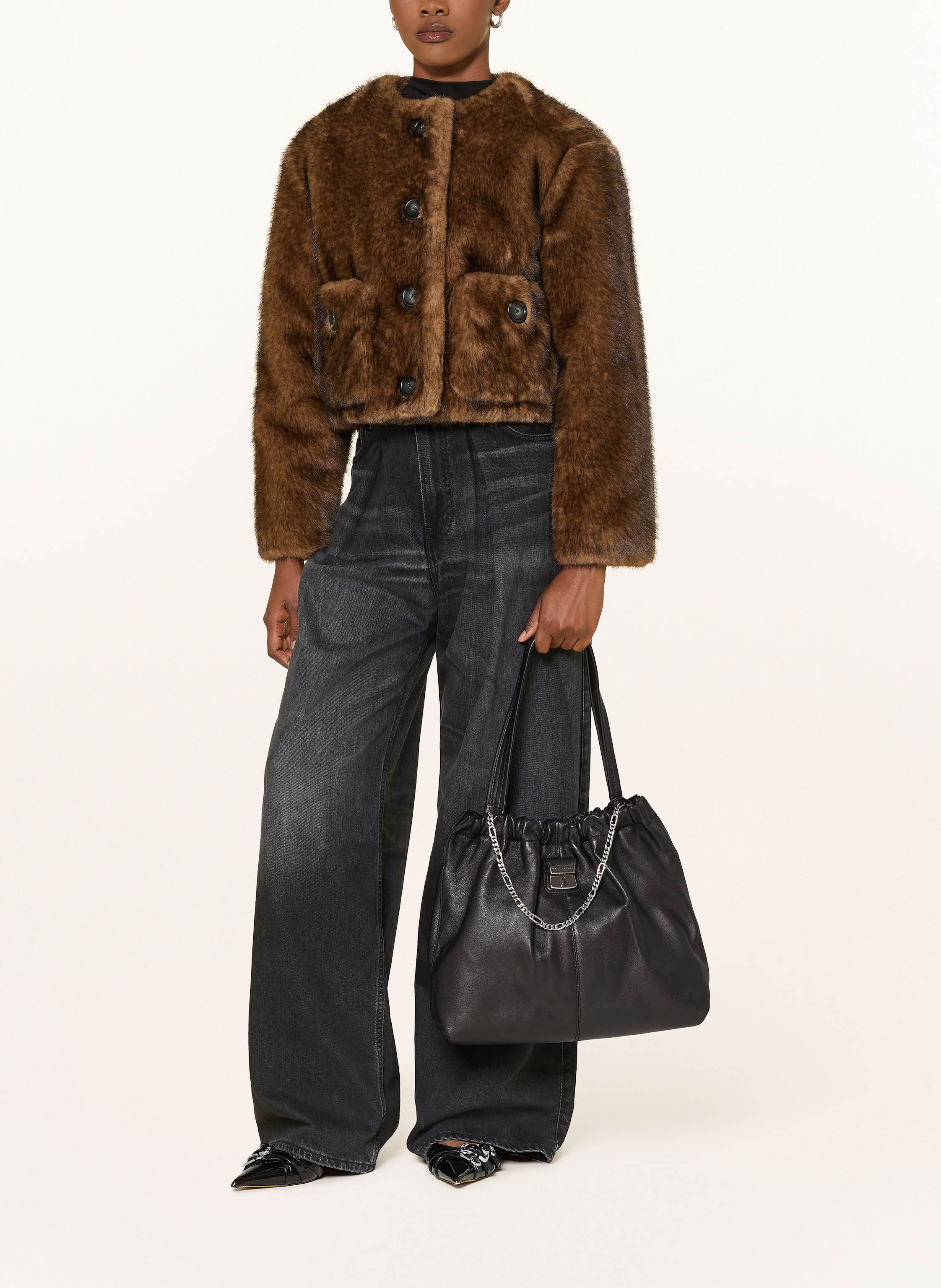 Thumbnail - Marc Jacobs Schultertasche The Cristina Tote Hobo Chain schwarz