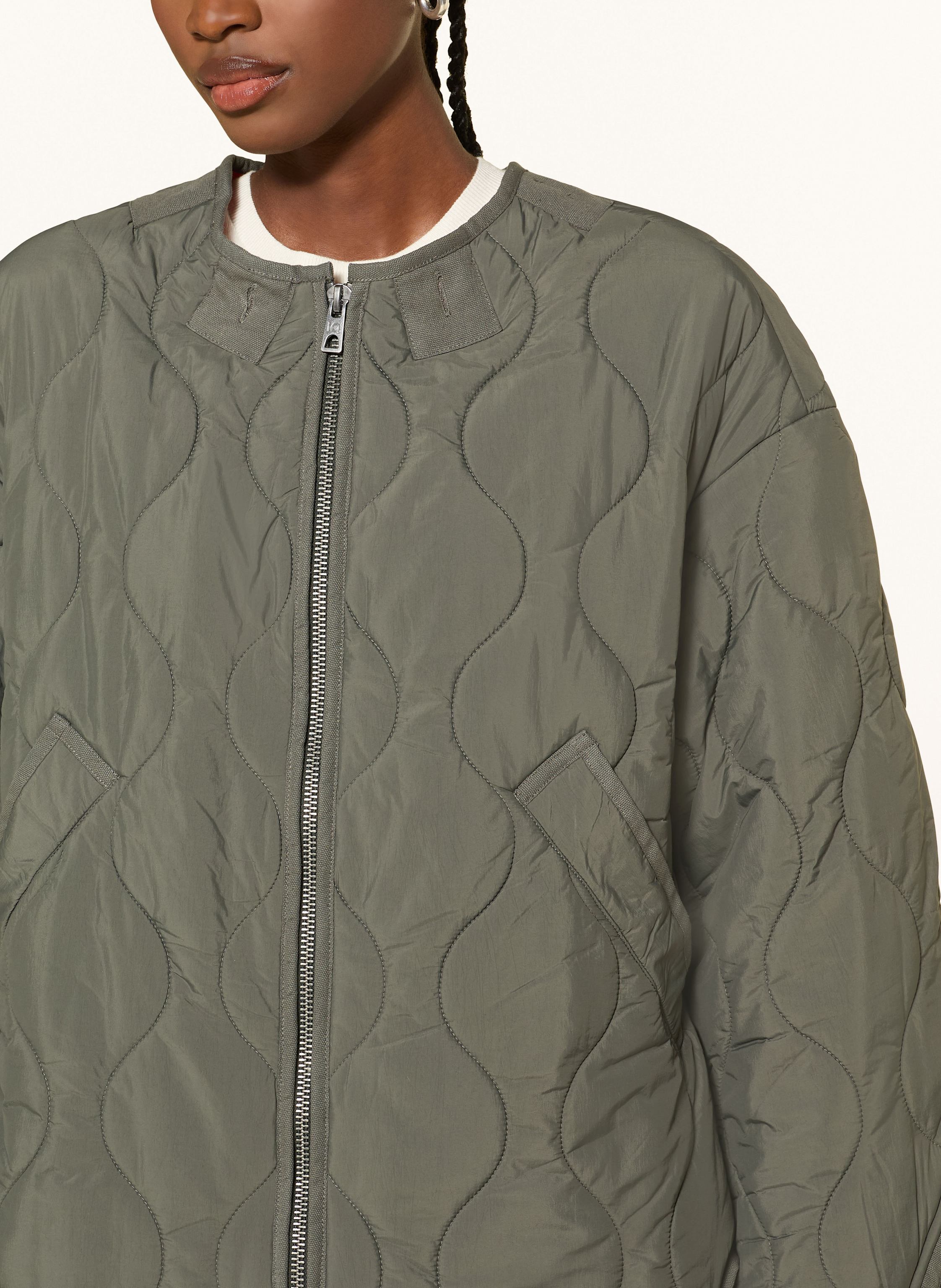 Thumbnail - Iq Studio Oversized-Steppjacke Mit Abnehmbarem Teddyfell gruen