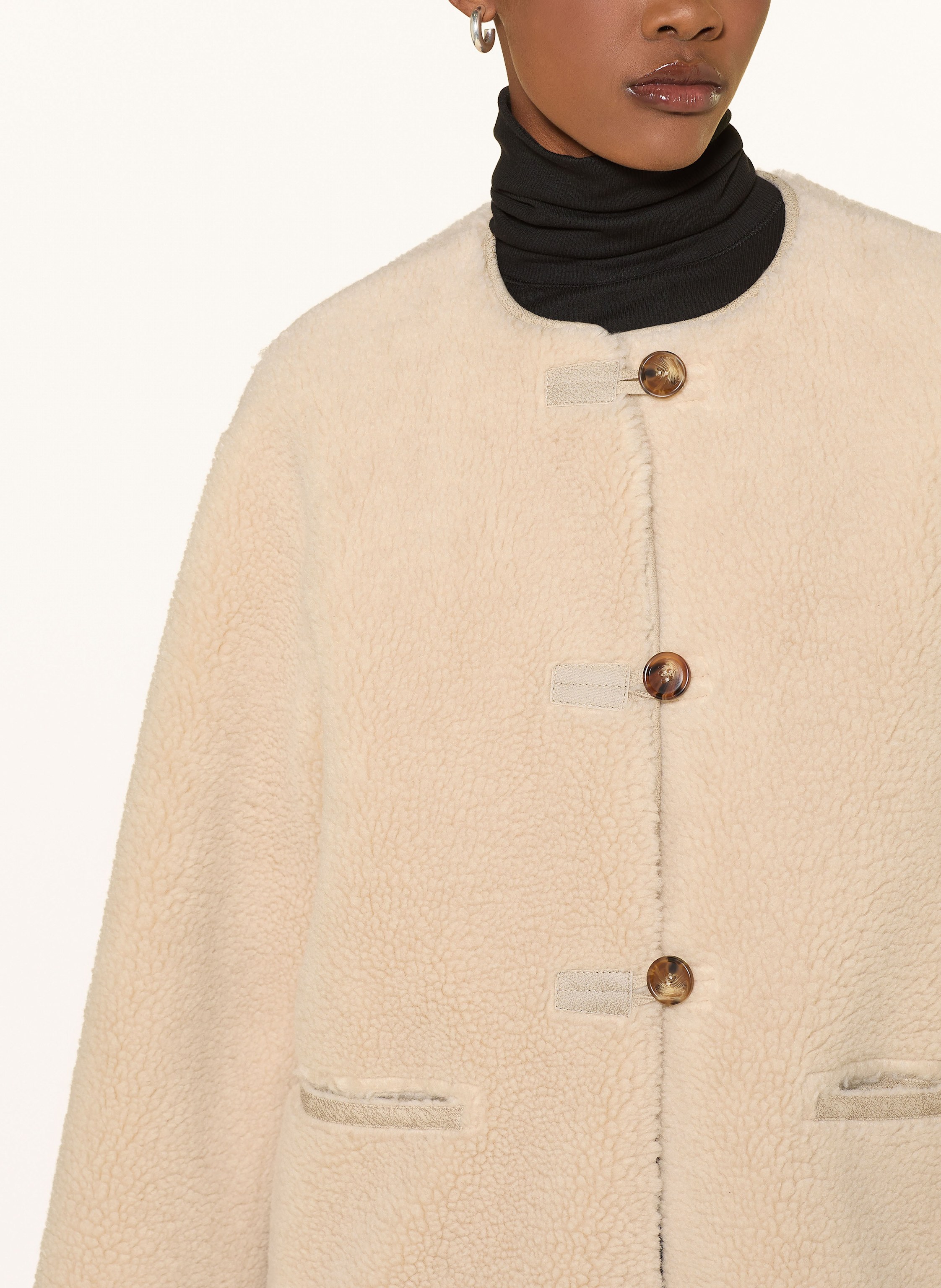 Thumbnail - Mrs & Hugs Teddyfell-Jacke beige