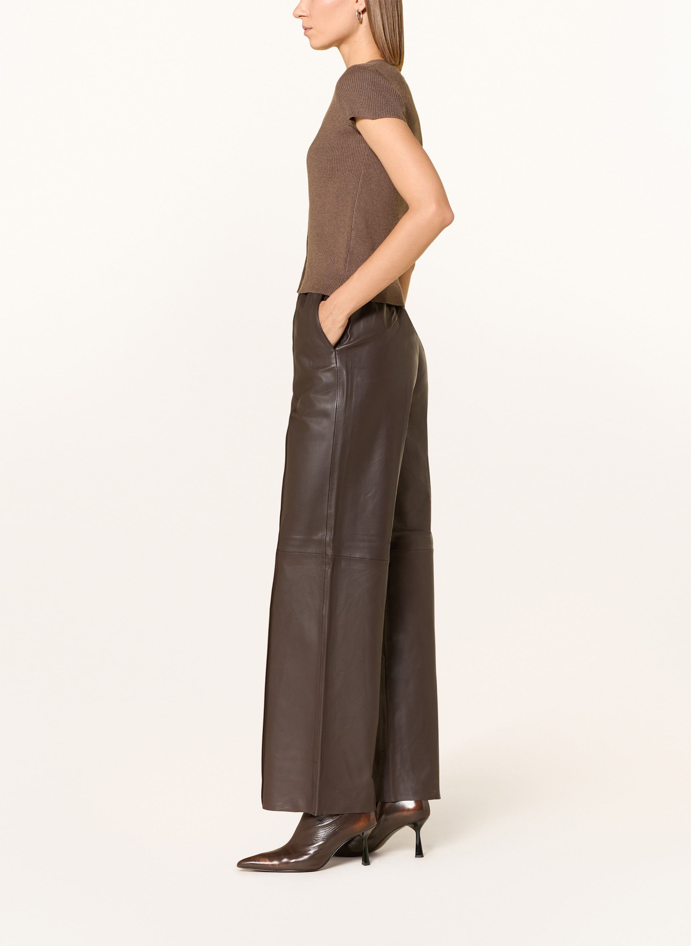 Thumbnail - Selected Femme Lederhose braun